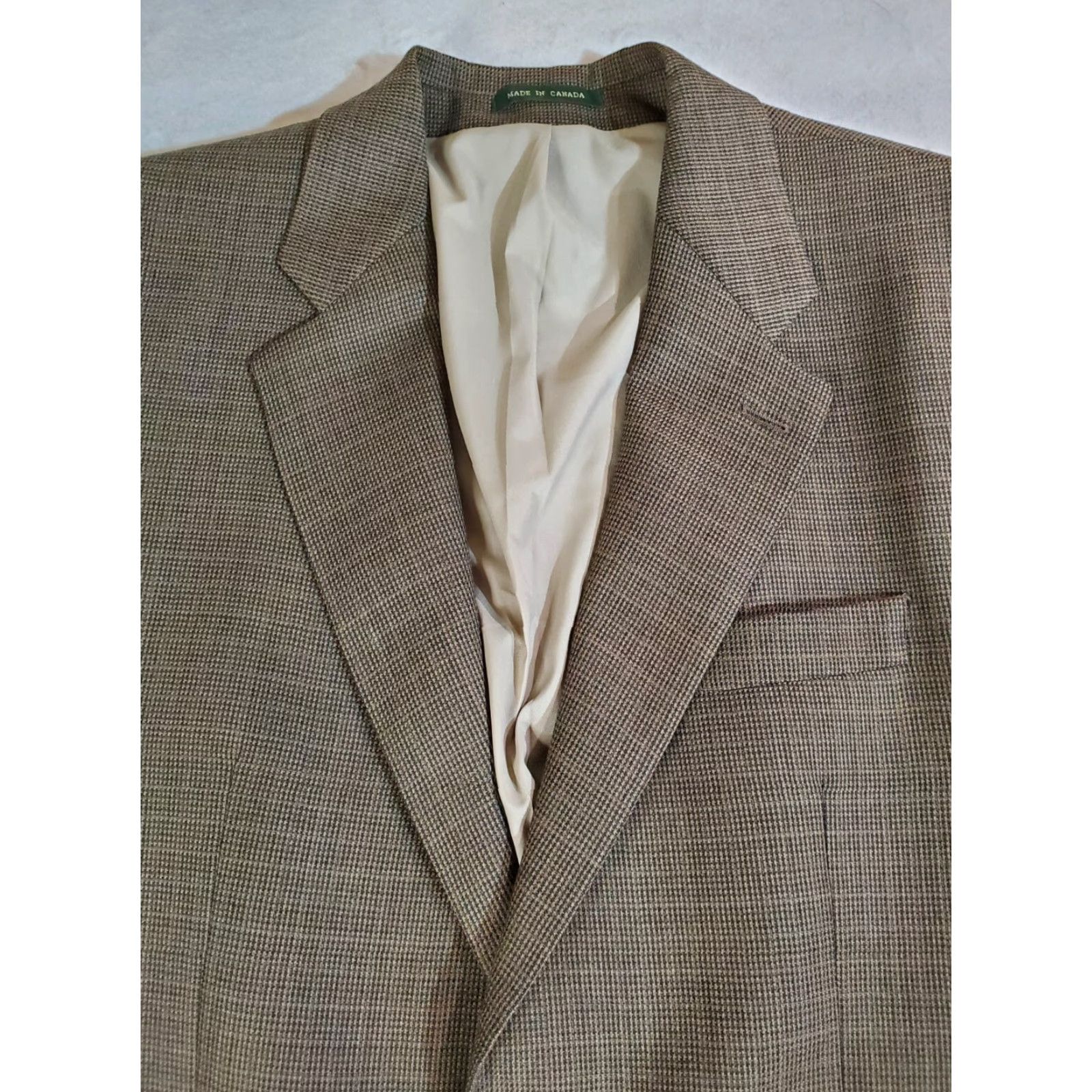 Vintage RALPH LAUREN Signature 100% Wool Jacket Brown/Gray Check 40R Mens Size US XXS / EU 40 - 3 Thumbnail