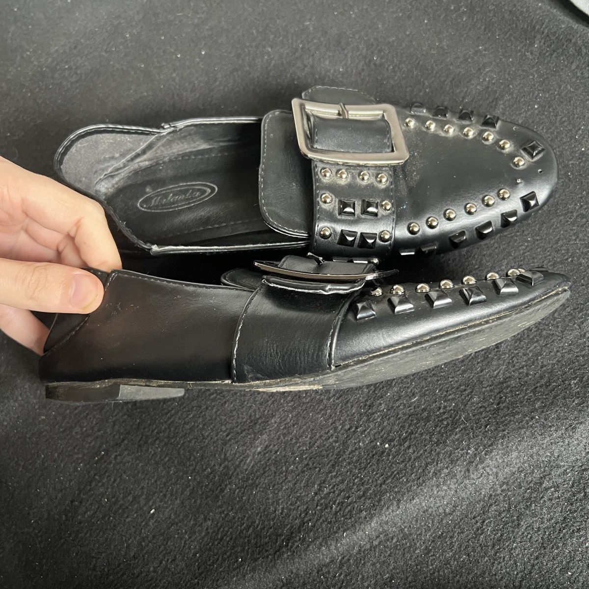 Vintage Studded Leather Loafer Shoes stones shoes y2k 2010 Size US 7 / IT 37 - 3 Thumbnail