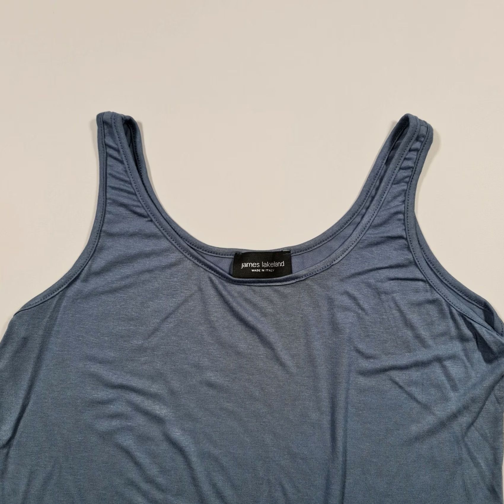 Vintage James Lakeland Womens Vest Blue 12 UK Sleeveless Jersey Tank Top Size XL / US 12-14 / IT 48-50 - 2 Thumbnail