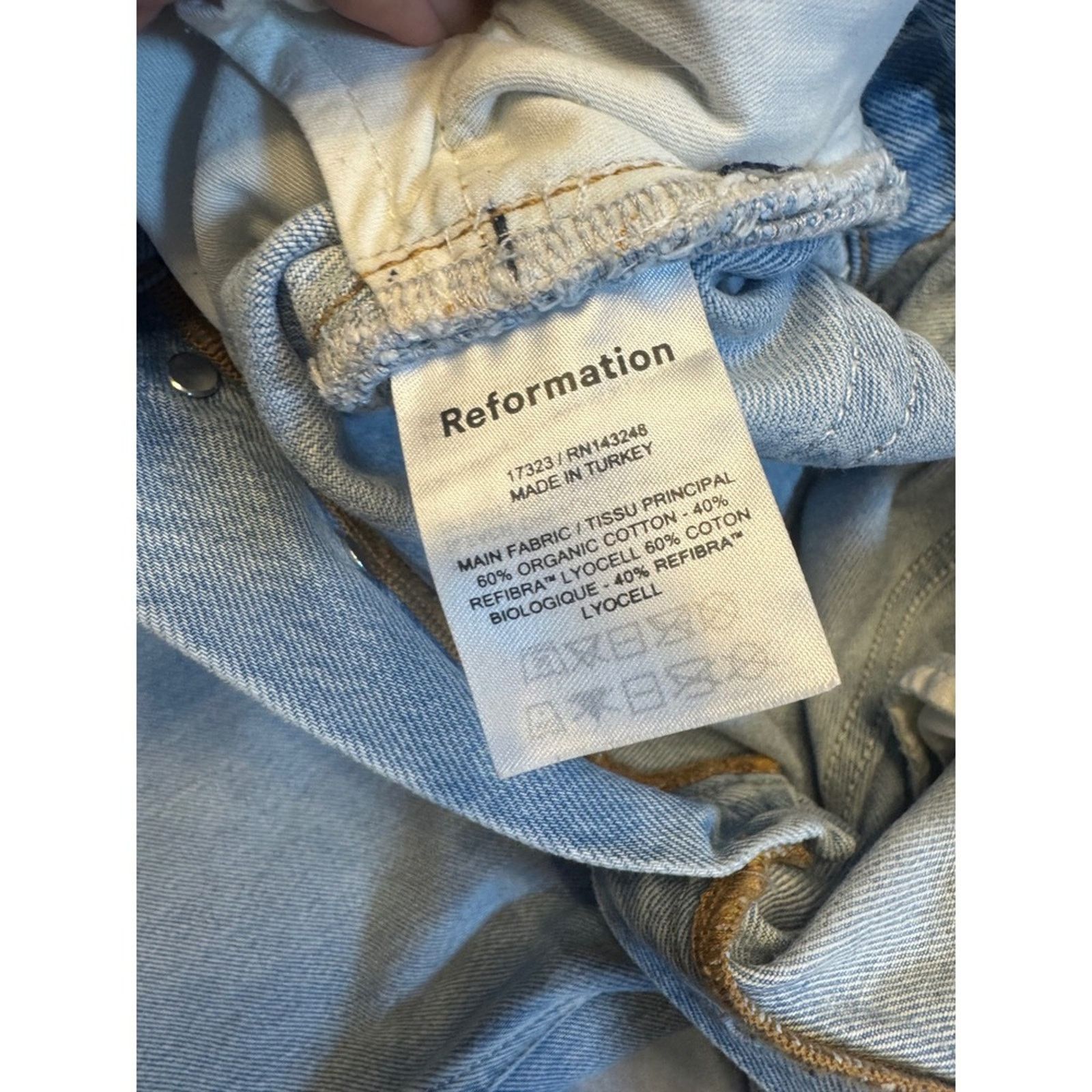 Reformation Reformation Jeans Light Wash Patch High Rise Denim Pants 27 Size 27" / US 4 / IT 40 - 6 Thumbnail