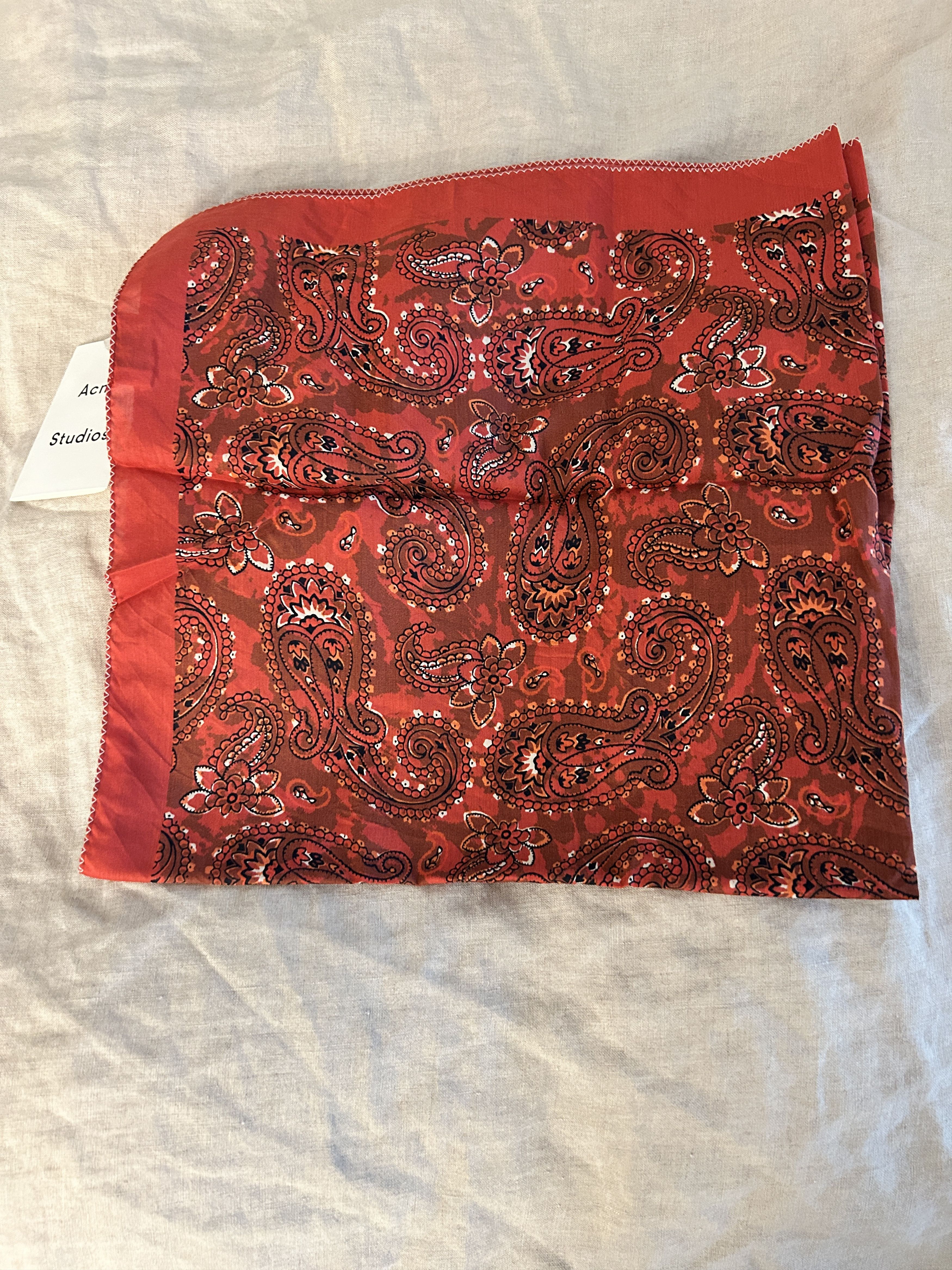 Acne Studios Bandana floral Scarves silk RED
