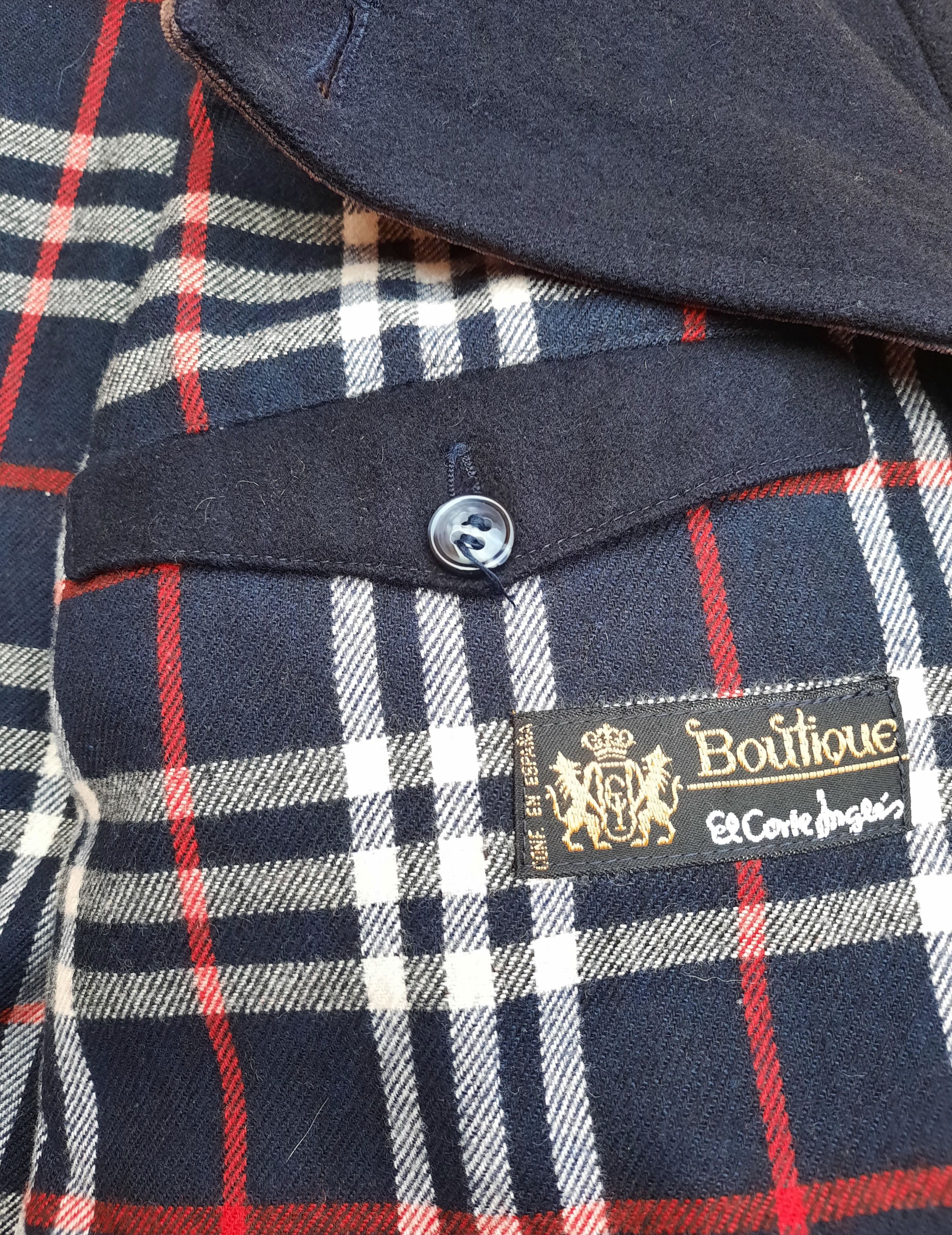 Burberry Burberrys 90s 80s Wool Coat Embroidered Logo Leather collar Size US L / EU 52-54 / 3 - 9 Thumbnail