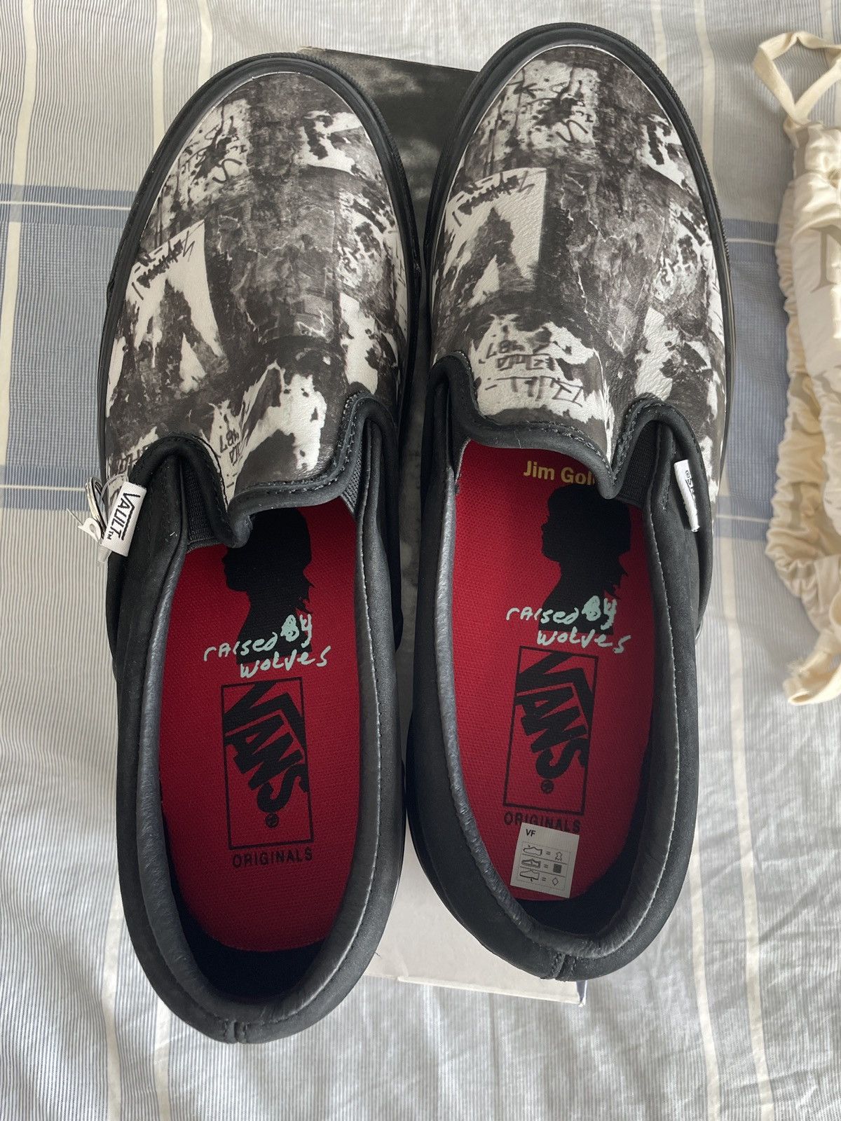 image of Raised By Wolves Black Slip Ons Shoes, Men's (Size 11)