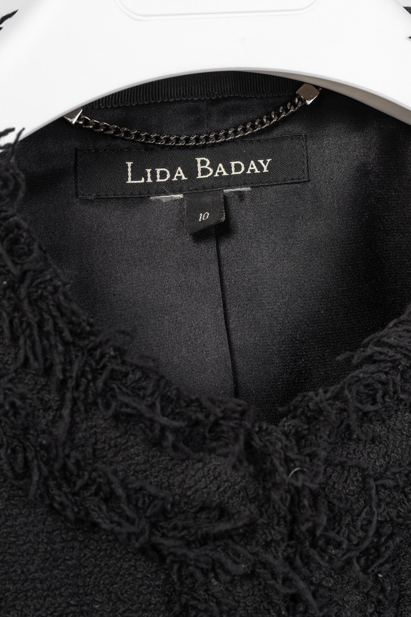 Other Lida Baday Black Boucle Tweed Fringe-Trim Jacket Size L / US 10 / IT 46 - 4 Thumbnail