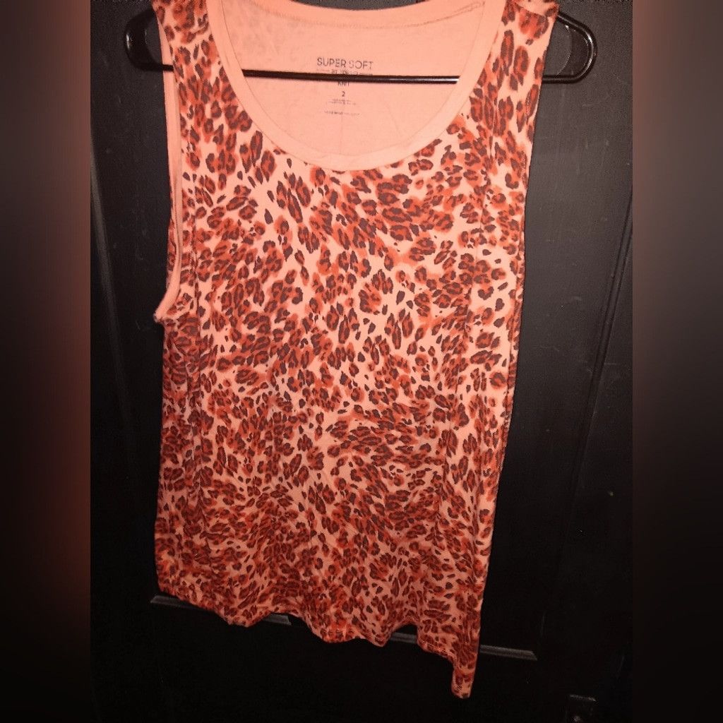 Torrid Torrid, leopard print tank top, orange & black, nwot, 2x Size XL / US 12-14 / IT 48-50 - 1 Thumbnail