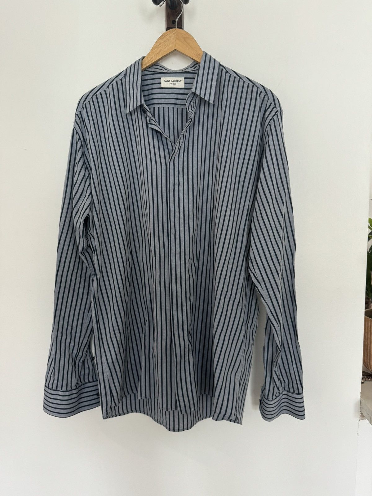 Saint Laurent Paris Saint Laurent Paris Stripped Button Down Size US XL / EU 56 / 4 - 1 Thumbnail