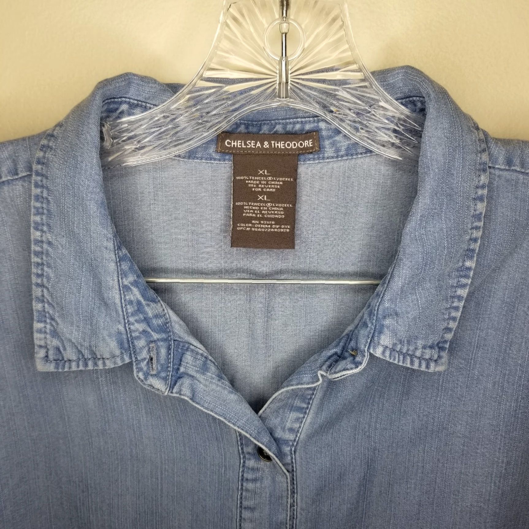 Vintage Chelsea & Theodore Shirt Womens XL Long Sleeve Button-Up Blue Size XL / US 12-14 / IT 48-50 - 4 Thumbnail