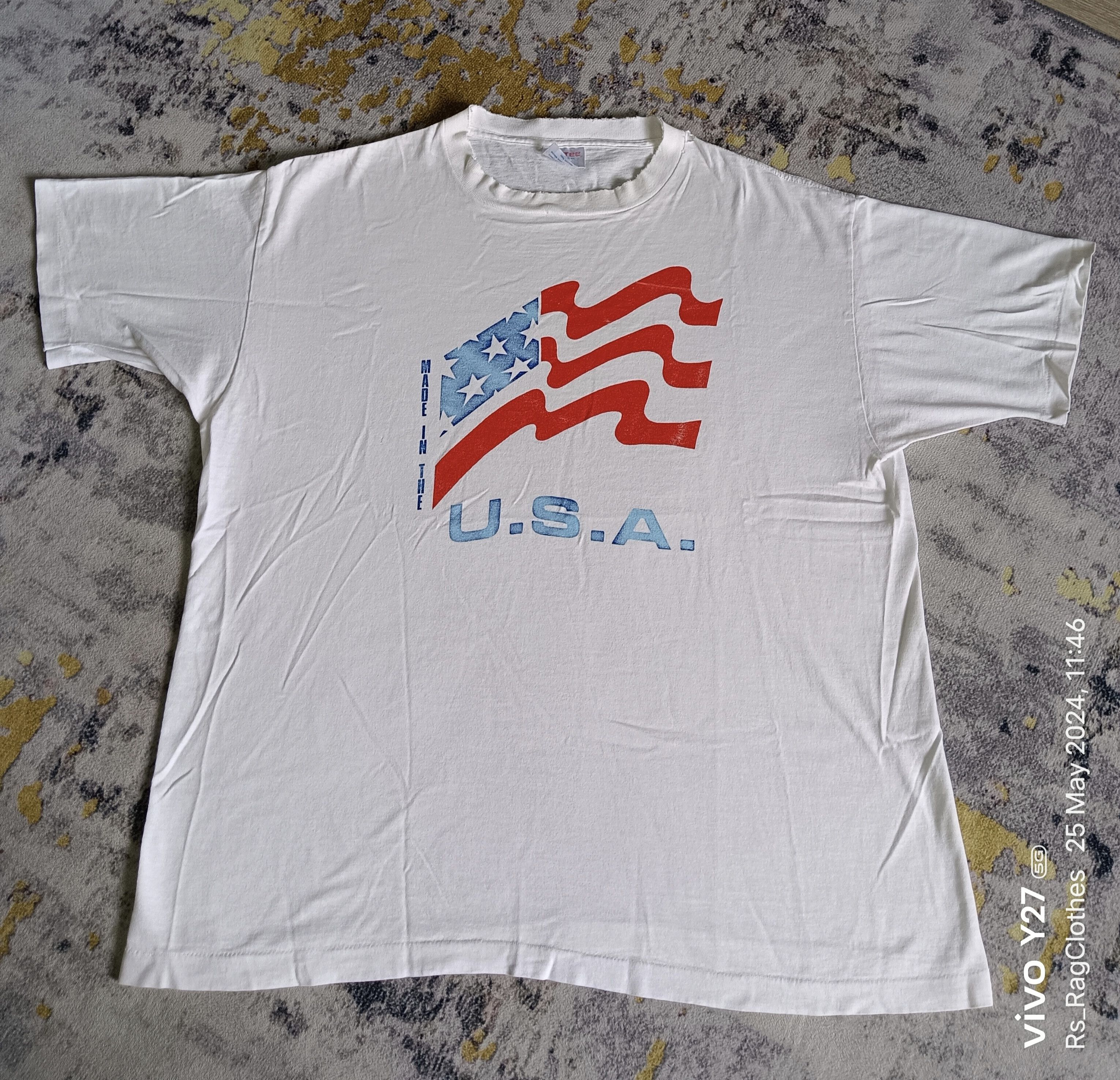 image of American Classics x Made In USA Vintage Made In The Usa Tee Size XL in White, Men's