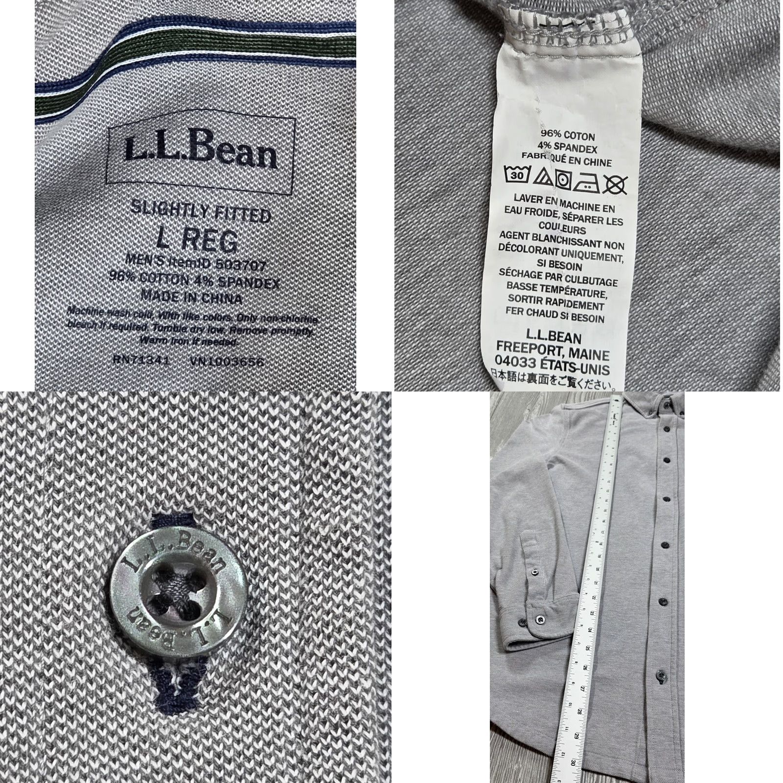 Vintage L.L.Bean Performance Piqué-Knit Oxford Shirt Long-Sleeve Gray L Shirt Mens Button-Up Knit Oxford Slightly Fitted Casual Vintage No Size US L / EU 52-54 / 3 - 8 Thumbnail