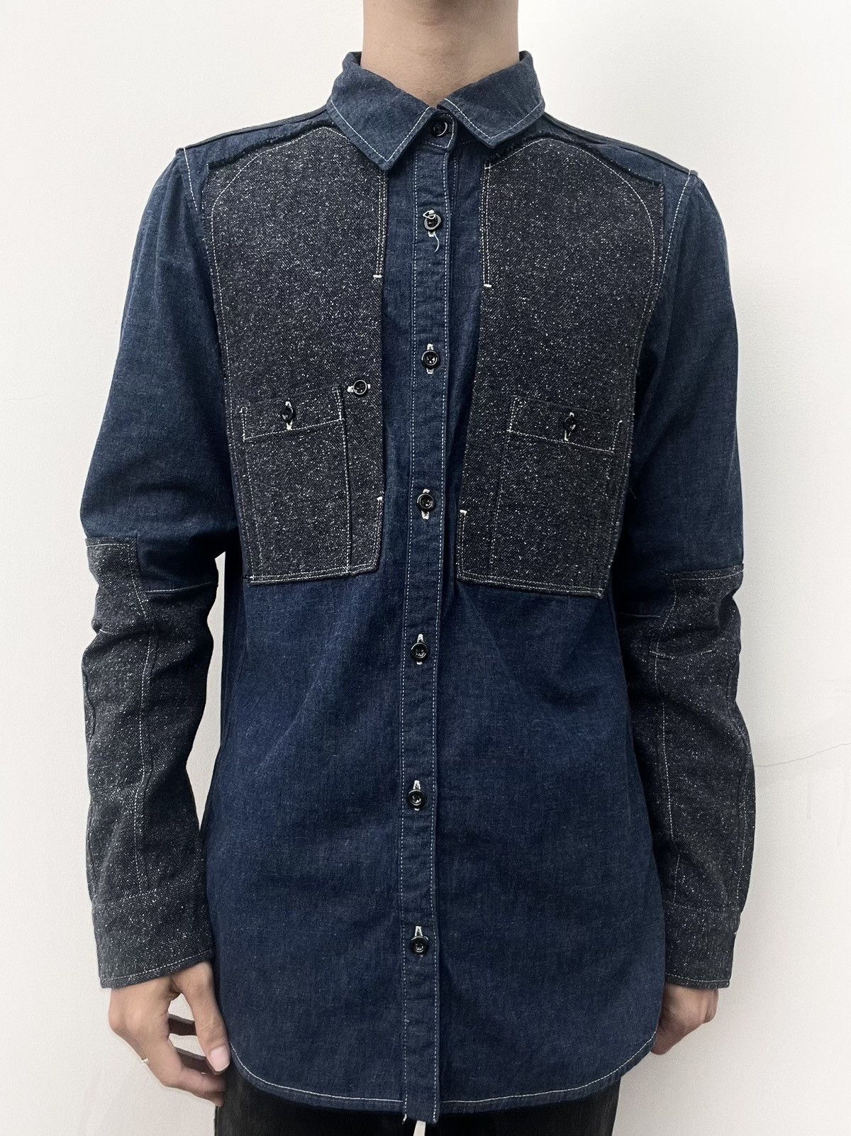 Marithe + Francois Girbaud Marithe Francois Girbaud Patch Denim Shirt Size US M / EU 48-50 / 2 - 1 Thumbnail