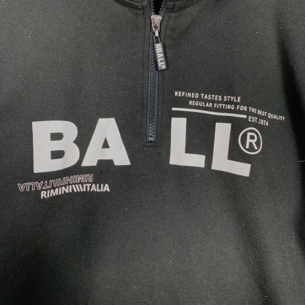 Japanese Brand BALL Big Logo Half Zip Turtle Neck Sweatshirts #0796-C36 Size US L / EU 52-54 / 3 - 13 Thumbnail