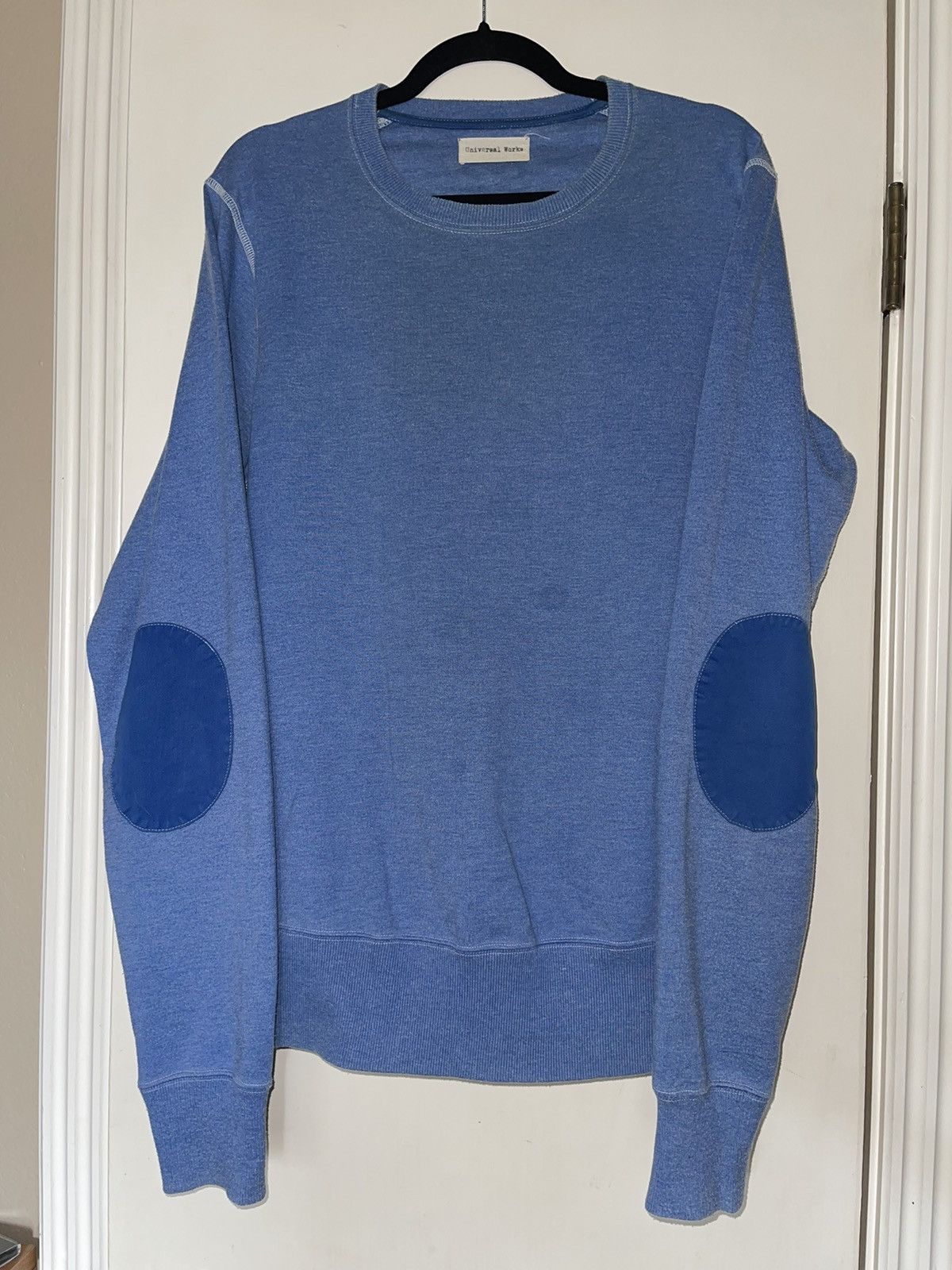Universal Works Universal Works Crewneck Sweatshirt - Blue Padded Elbow Size US XL / EU 56 / 4 - 1 Thumbnail