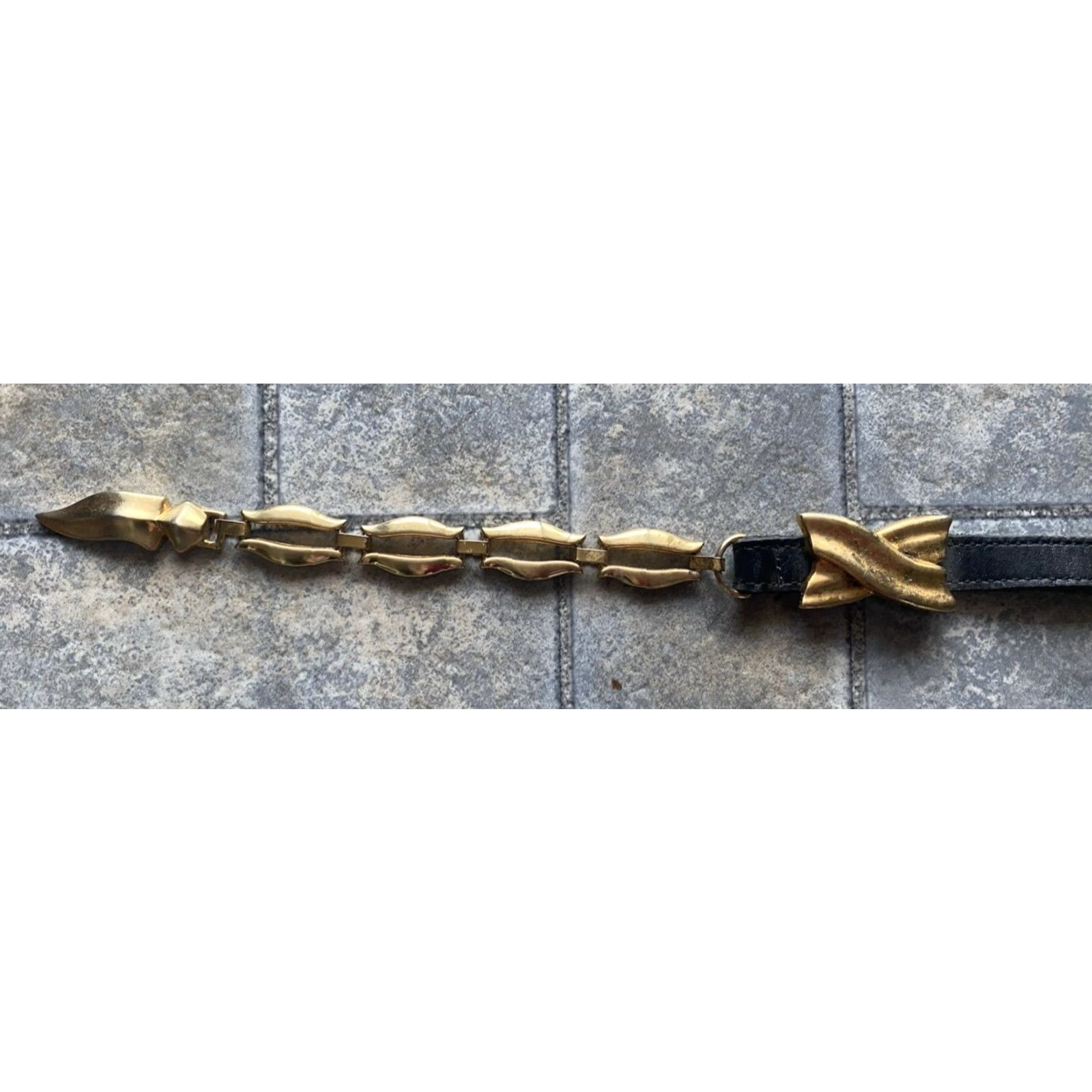 Brighton VINTAGE Brighton Belt Womens Waist Belt Leather Skinny Black 1994 90s Hardware Brass Size M Size ONE SIZE - 3 Thumbnail