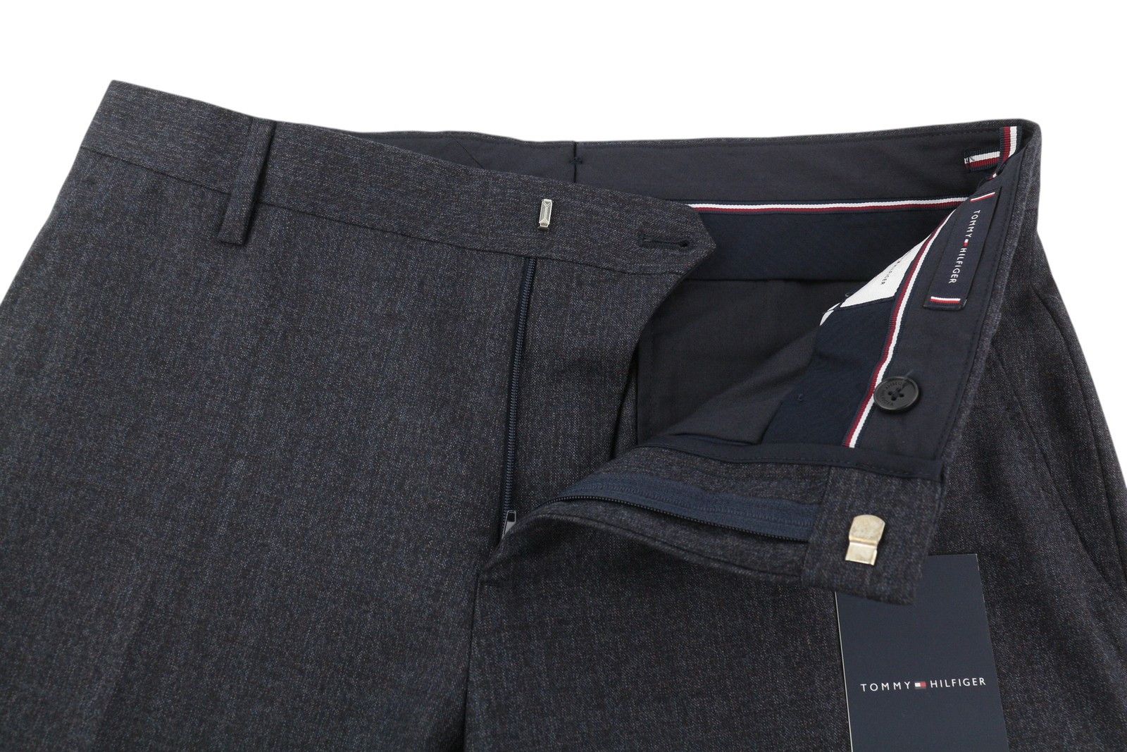Tommy Hilfiger X LARDINI W31 Blue Slim Fit Textured Trousers 84997 Size US 31 - 4 Thumbnail