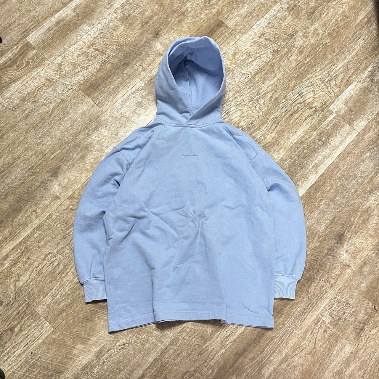image of Acne Studios Logo Hoodie in Blue, Men's (Size Small)
