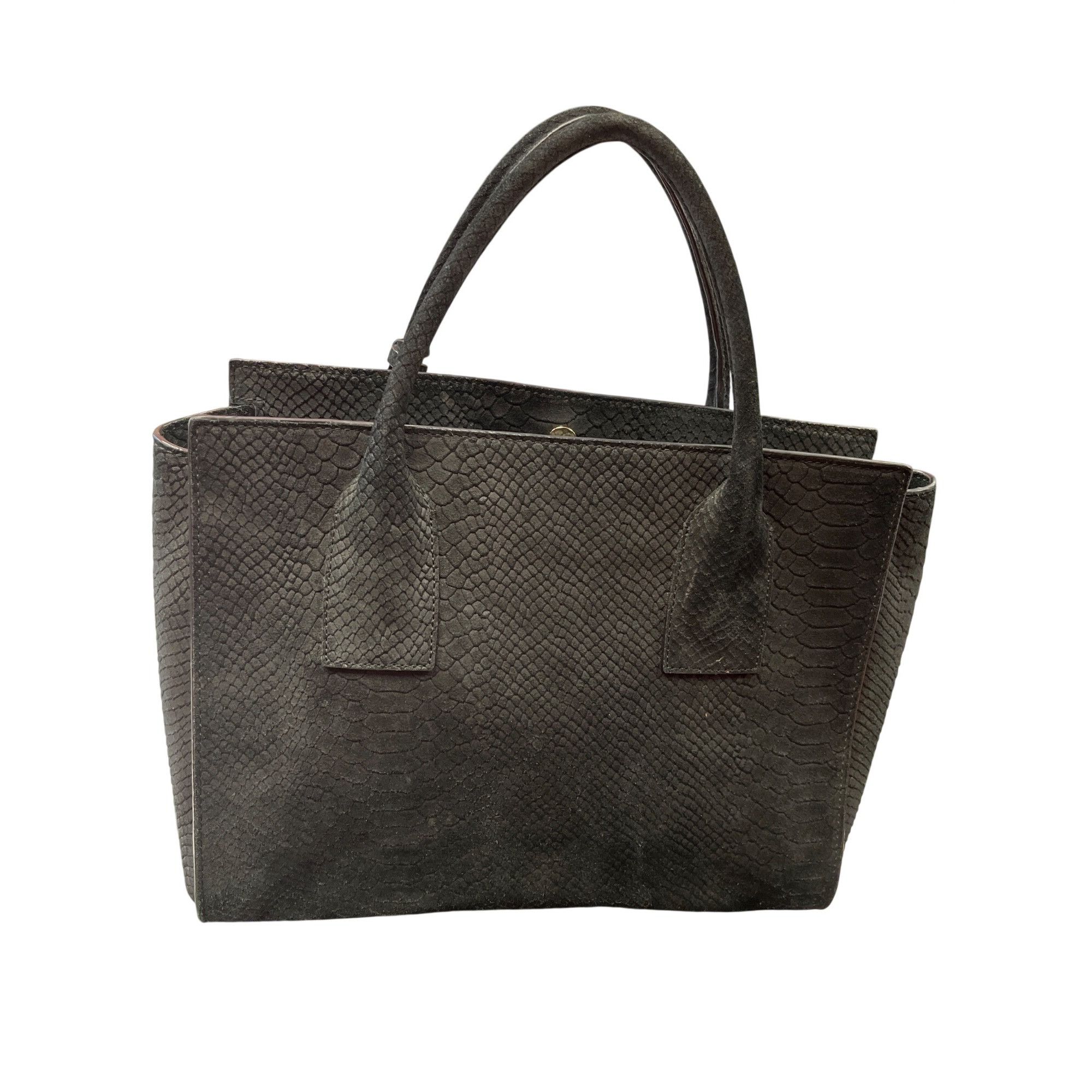 Kate Spade Kate Spade wms blacl leather croc satchel handbag SKU 9883 Size ONE SIZE - 3 Thumbnail