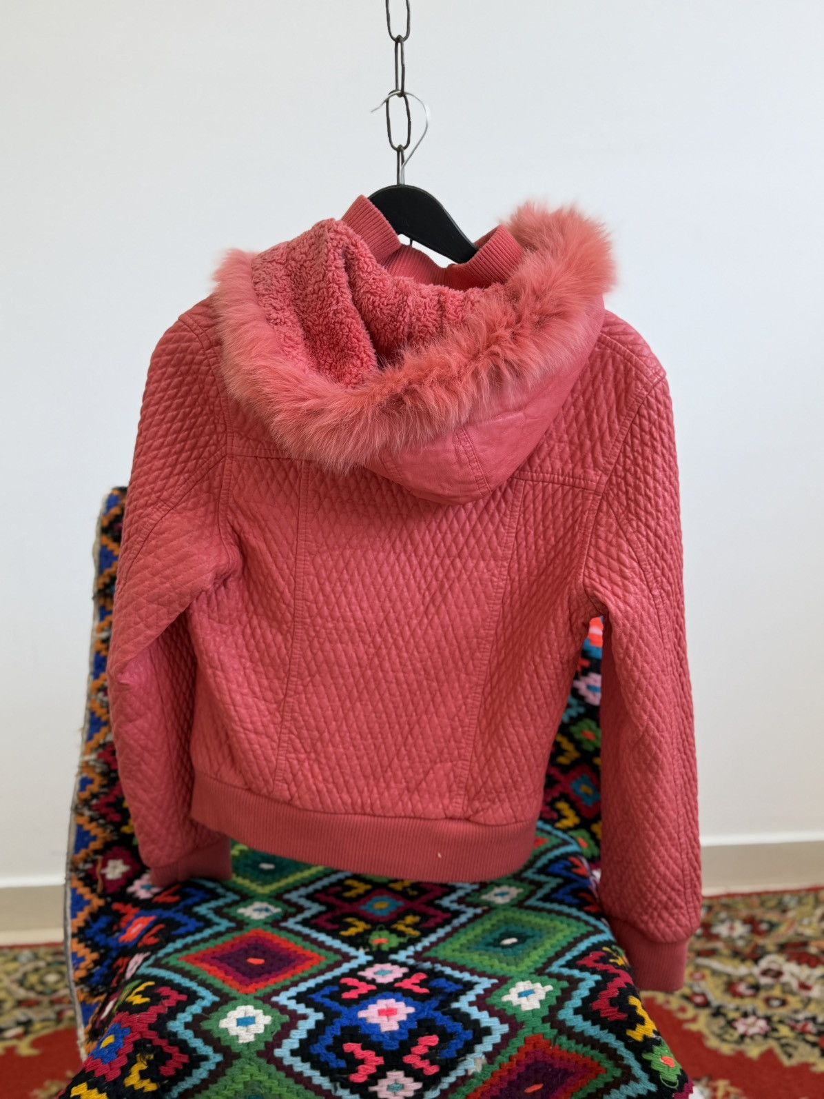 Le Grande Bleu (L.G.B.) Avant Garde Hysteric Glamour Style Fur Hood Bomber Jacket Size US S / EU 44-46 / 1 - 8 Thumbnail