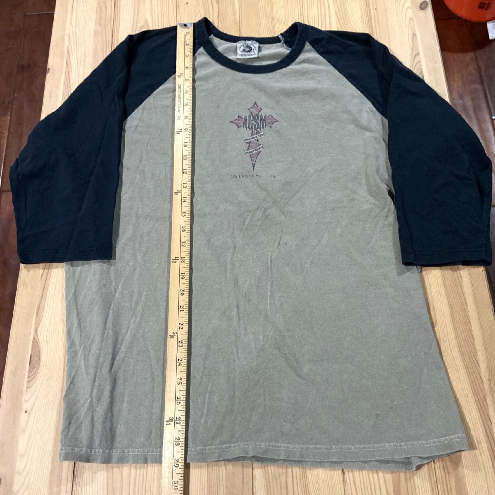 Glanshirt VINTAGE Y2K Jesus Cross Raglan Shirt ALSM Abundant Life Student Ministry Large Size US L / EU 52-54 / 3 - 5 Thumbnail