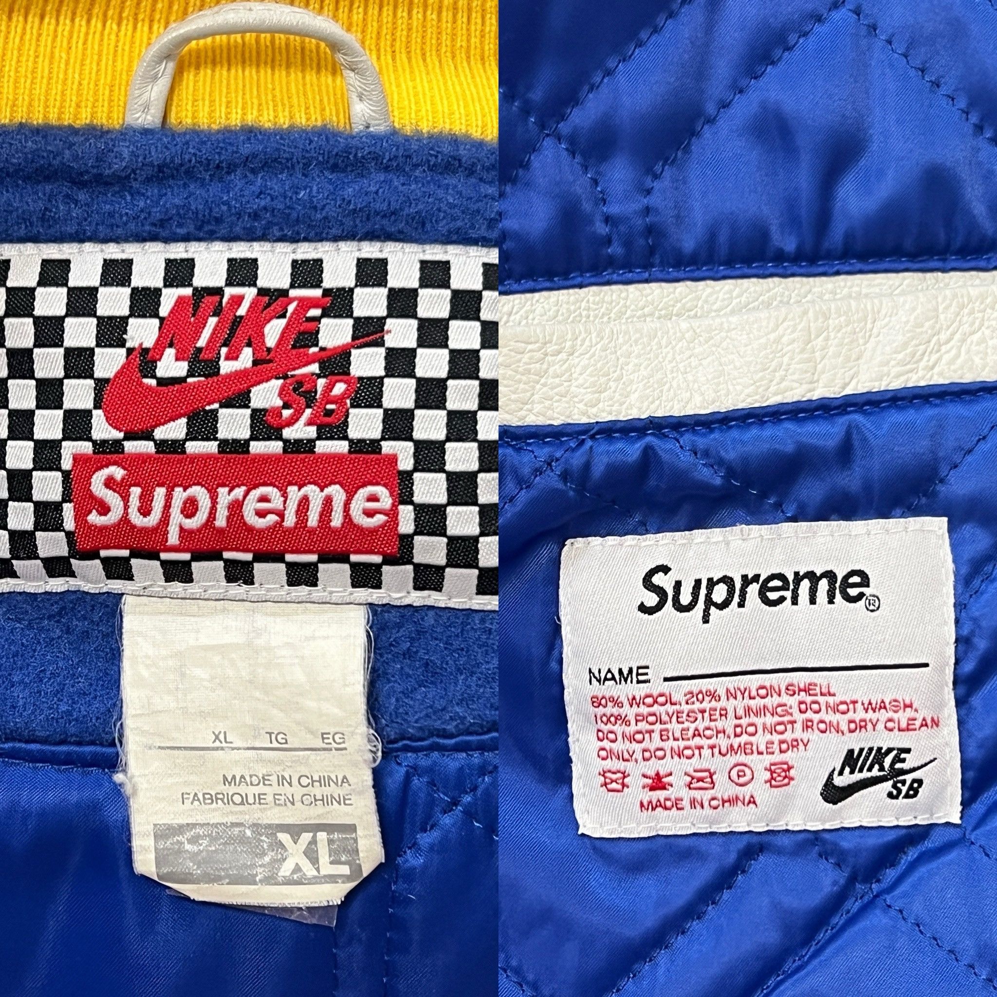 Nike × Supreme Supreme Nike SB Varsity Jacket Blue 2007 Size US XL / EU 56 / 4 - 7 Thumbnail