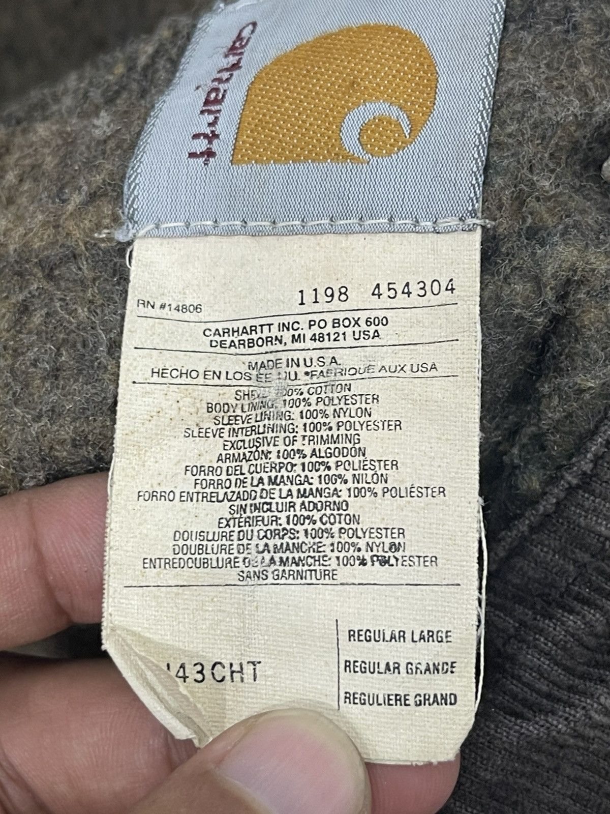 Carhartt Vtg Carhartt Detroit USA Blanket Lining Sun Faded 5🟩5 Size US L / EU 52-54 / 3 - 23 Thumbnail