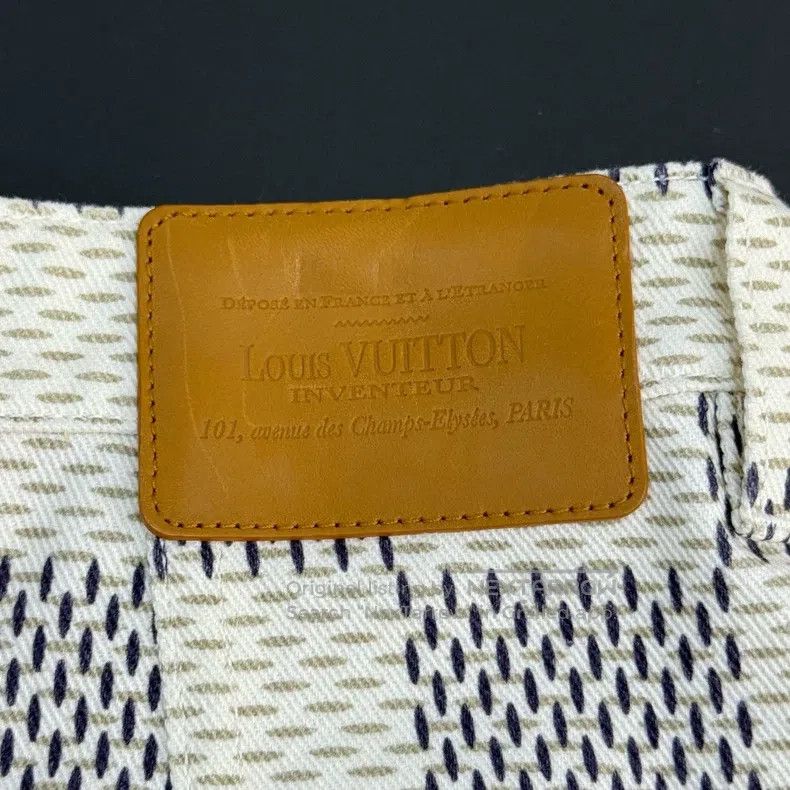 Louis Vuitton Louis Vuitton Beige Checkerboard Leather Skirt Size 39" - 7 Thumbnail
