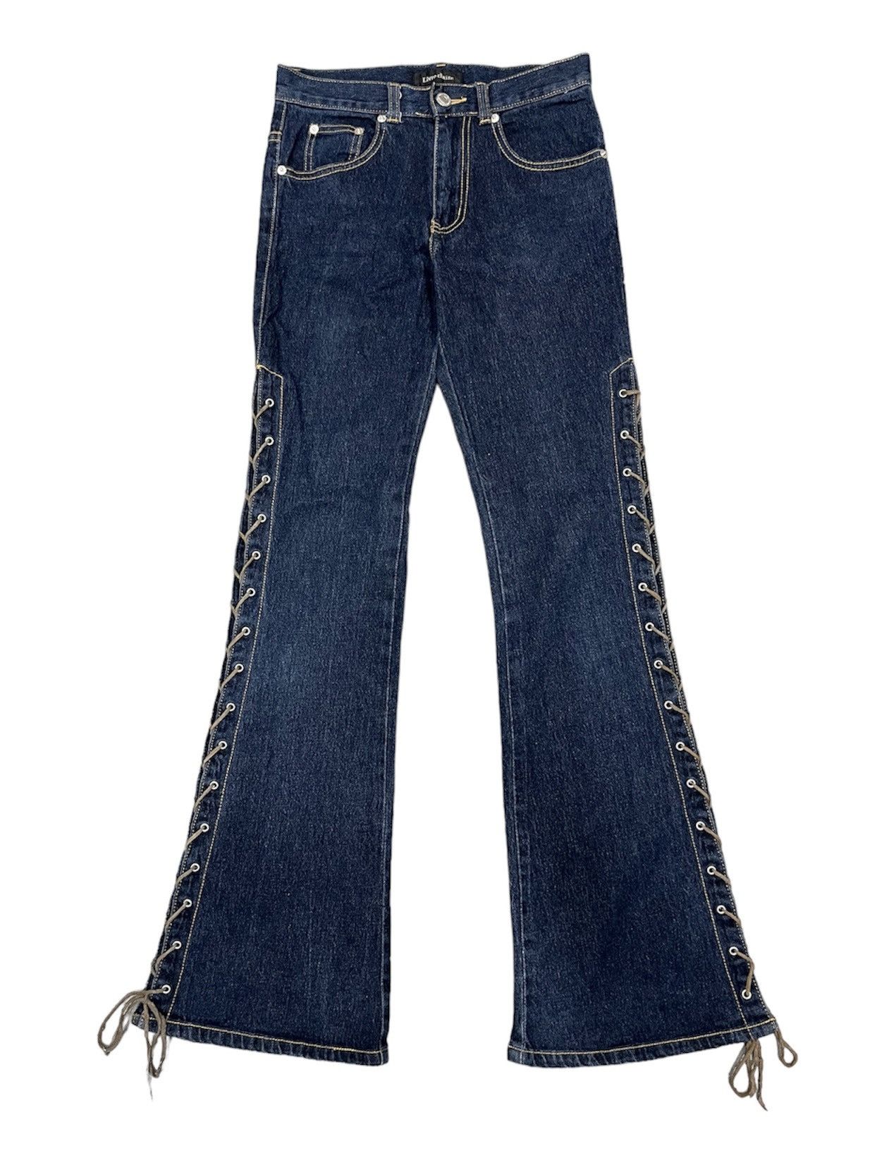 Japanese Brand Livre Claire Laced Up Flared Pants Size US 28 / EU 44 - 3 Thumbnail
