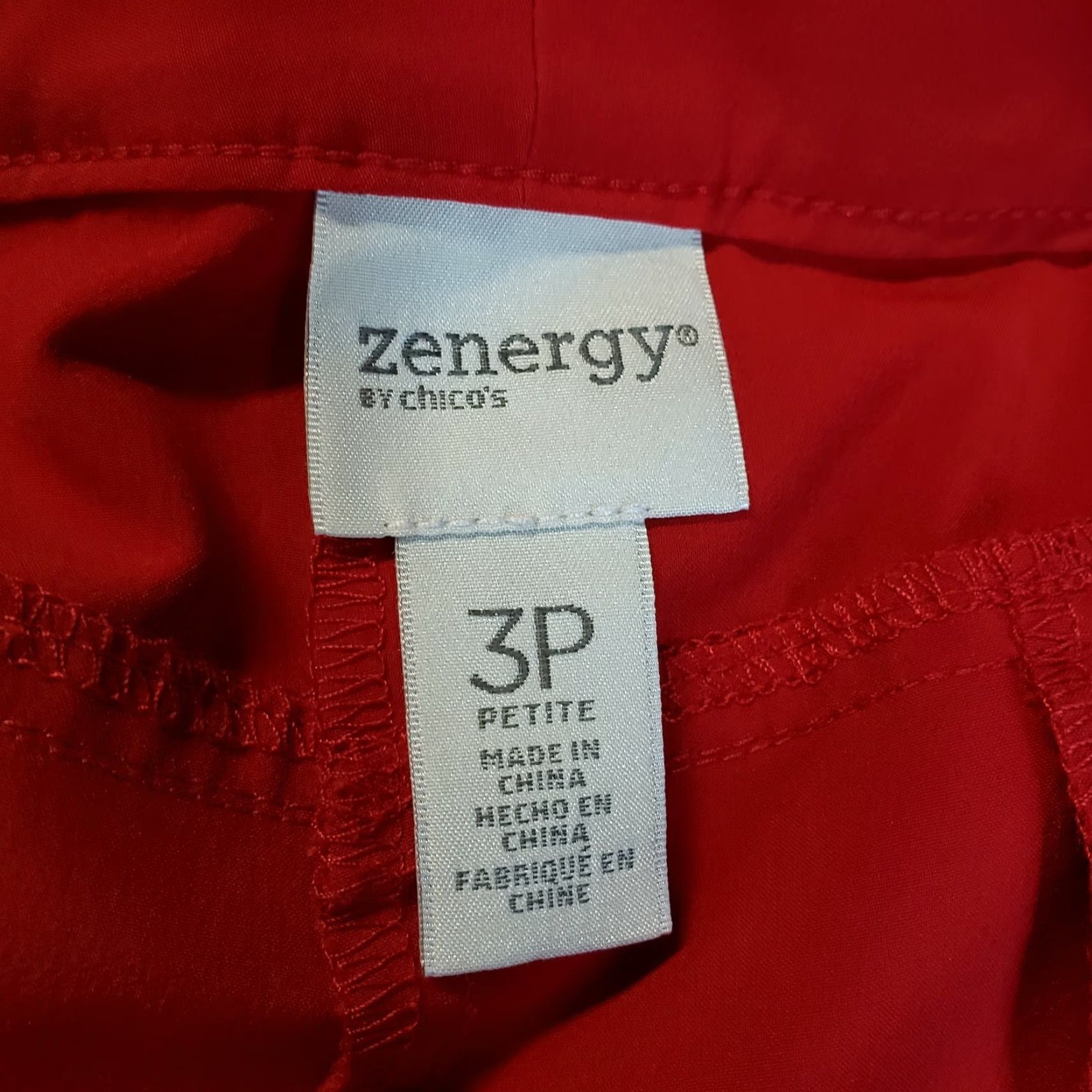 Vintage Chico's Zenergy Womens Cropped Pants Sz 16P Red Zip Pockets High Rise Ladies Shoes? Size 38" / US 16 / IT 52 - 7 Thumbnail
