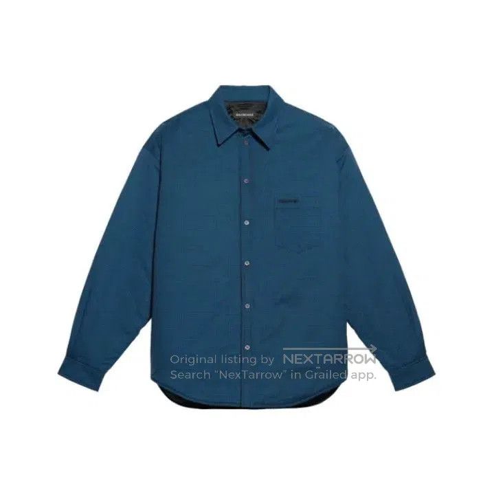Balenciaga Balenciaga Blue Check Long Sleeve Shirt for Men. Size US L / EU 52-54 / 3 - 1 Thumbnail