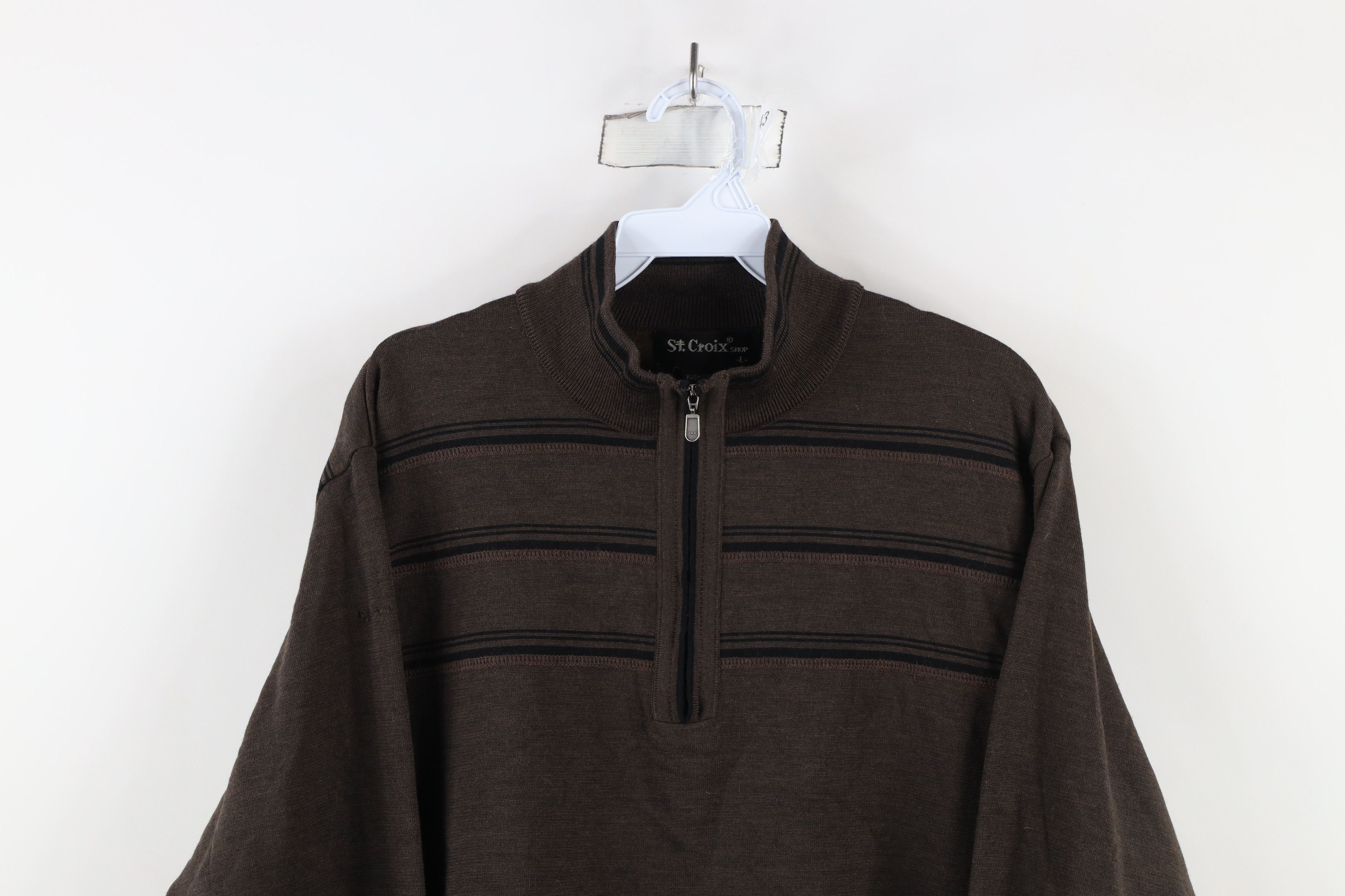 St. Croix × Vintage Vintage St Croix Shop Wool Blend Knit Half Zip Sweater USA Size US L / EU 52-54 / 3 - 2 Thumbnail