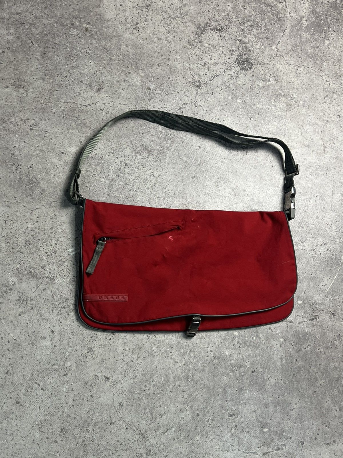 Prada Vintage Prada Nylon Red Tab Bag Size ONE SIZE - 2 Thumbnail