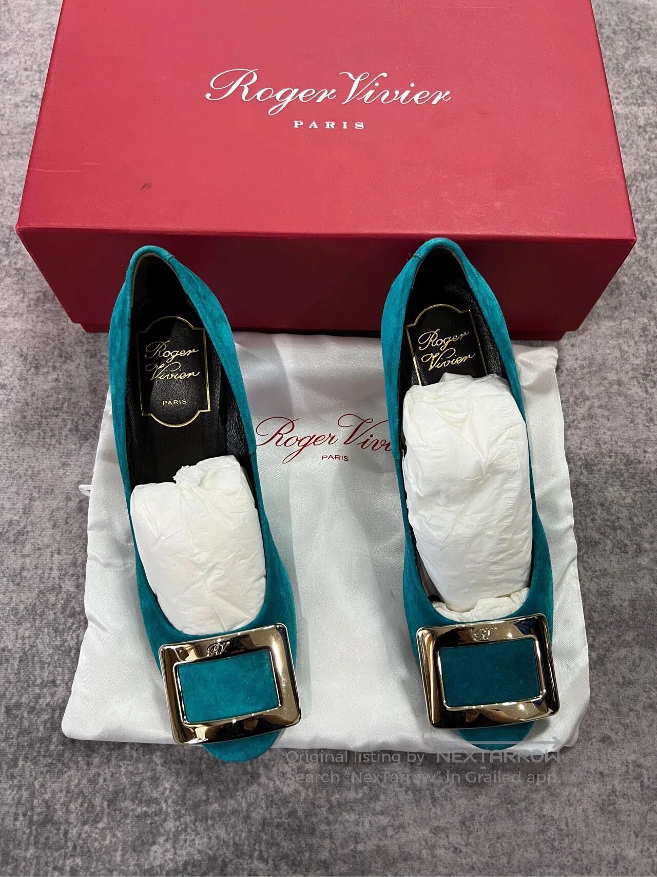 Roger Vivier Roger Vivier Blue Square Buckle High Heels| Size US 5 / IT 35 - 1 Thumbnail