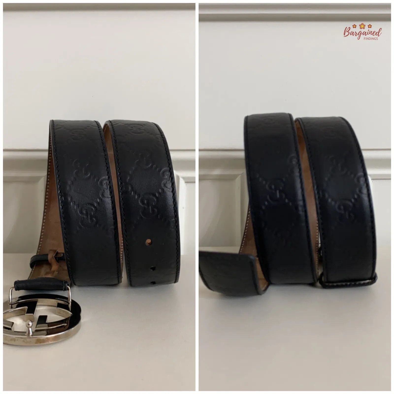 Gucci Gucci Guccissima Leather Silver Interlocking G Buckle Belt Size 34 - 4 Thumbnail