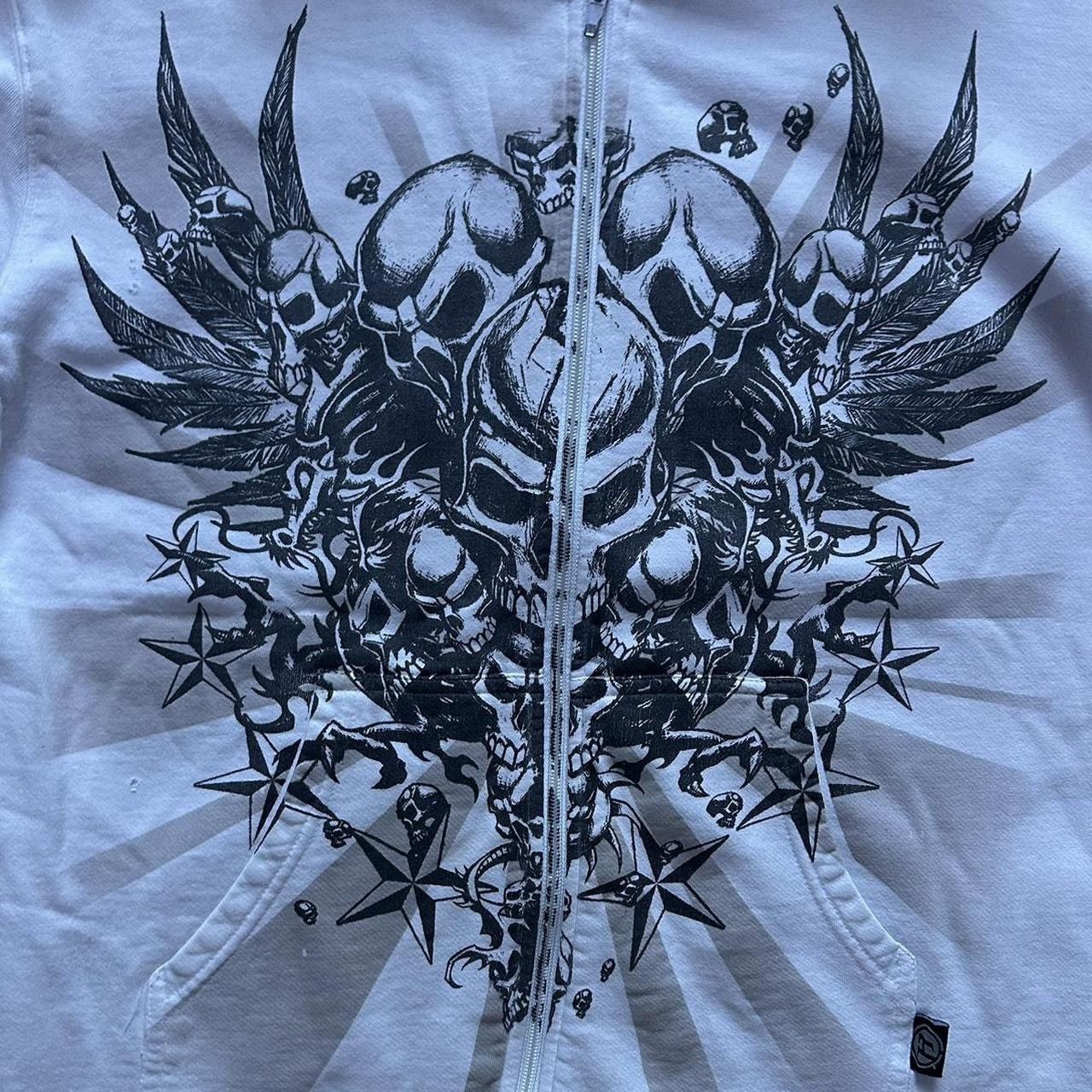 Affliction × Southpole × Tapout Hybrid Zip Up Skull Hoodie