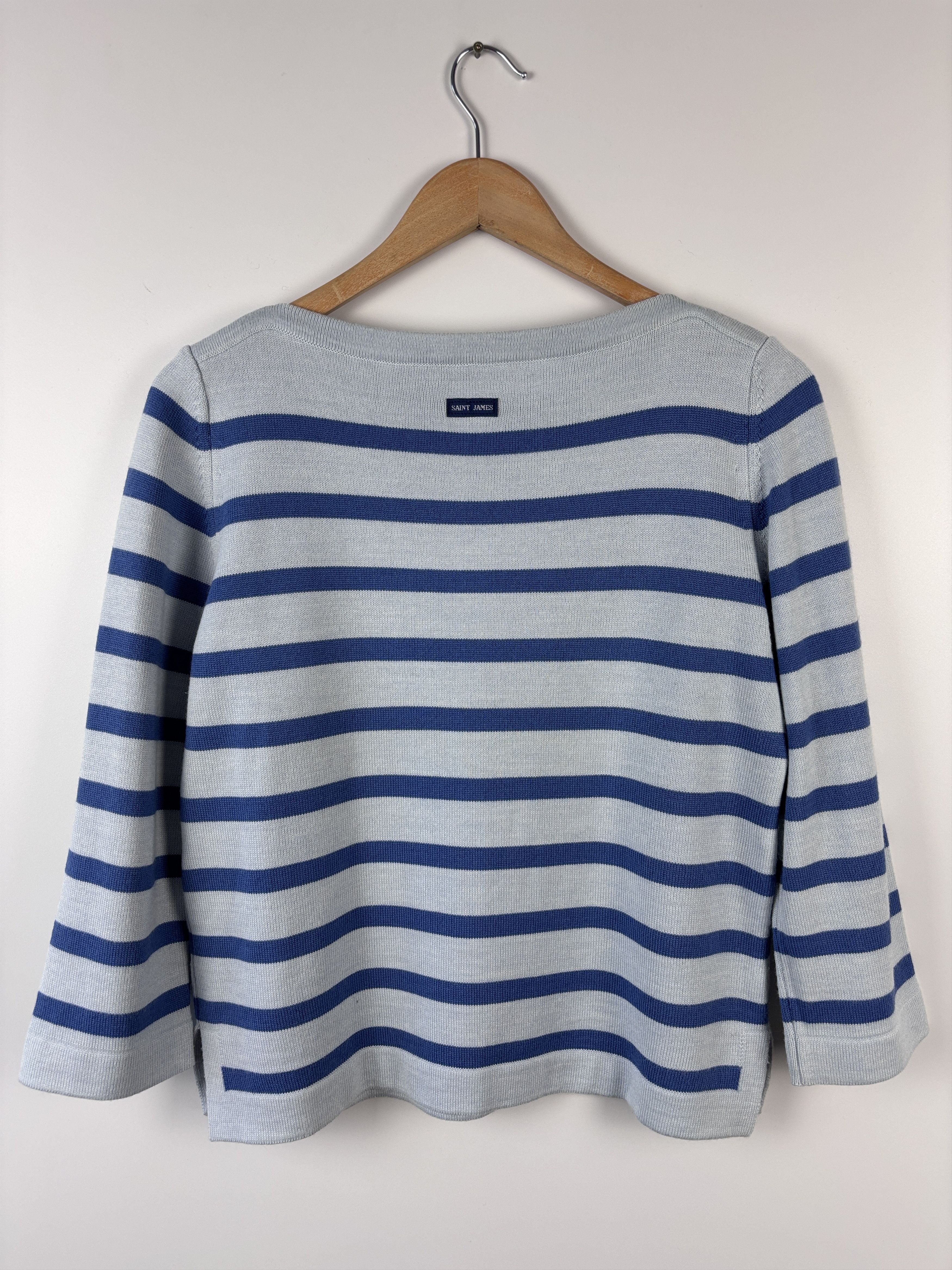 Saint James × Vintage Saint James Striped 3/4 Sleeve Sweater Wool Jumper US 8 (S) Size M / US 6-8 / IT 42-44 - 5 Thumbnail