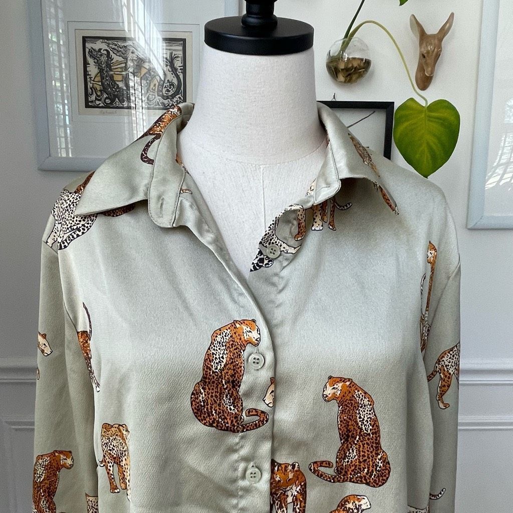 Other NWOT Good Times USA My Remedy Pant Top Set Sage Green Cheeta Size XL / US 12-14 / IT 48-50 - 3 Thumbnail