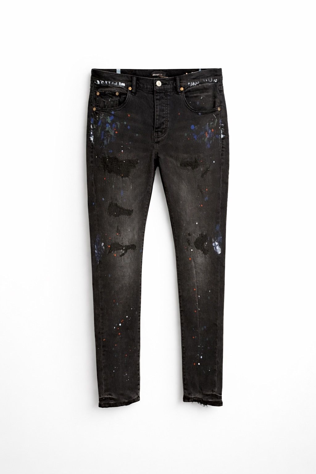 Purple Brand Purple Brand Paint Splatter Jeans – Black – Size 34 Size US 34 / EU 50 - 1 Thumbnail