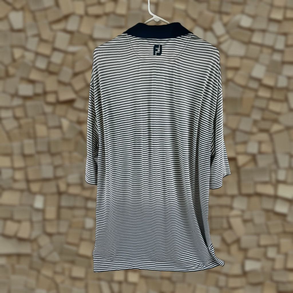 Footjoy FootJoy Polo Shirt Men's Large Blue Gray Short Sleeve Ombre Look Stripe Pattern Polo Size US L / EU 52-54 / 3 - 1 Thumbnail