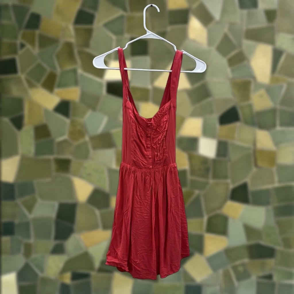 Forever 21 Forever 21 Womens Dress Size Medium Red Sleeveless Sun Dress Cross Back Straps Size M / US 6-8 / IT 42-44 - 1 Thumbnail