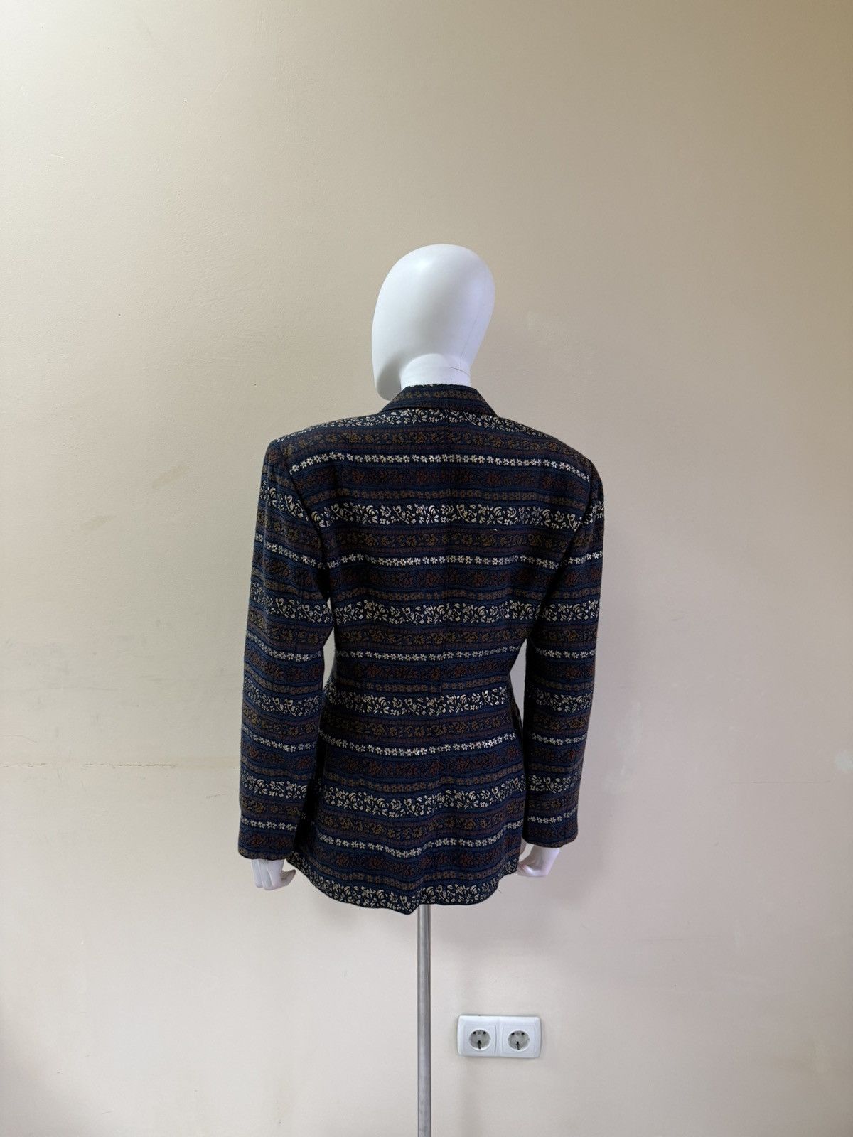 Jean Paul Gaultier Vintage 1990s Junior Gaultier Striped Floral Blazer Jacket Size L / US 10 / IT 46 - 11 Thumbnail