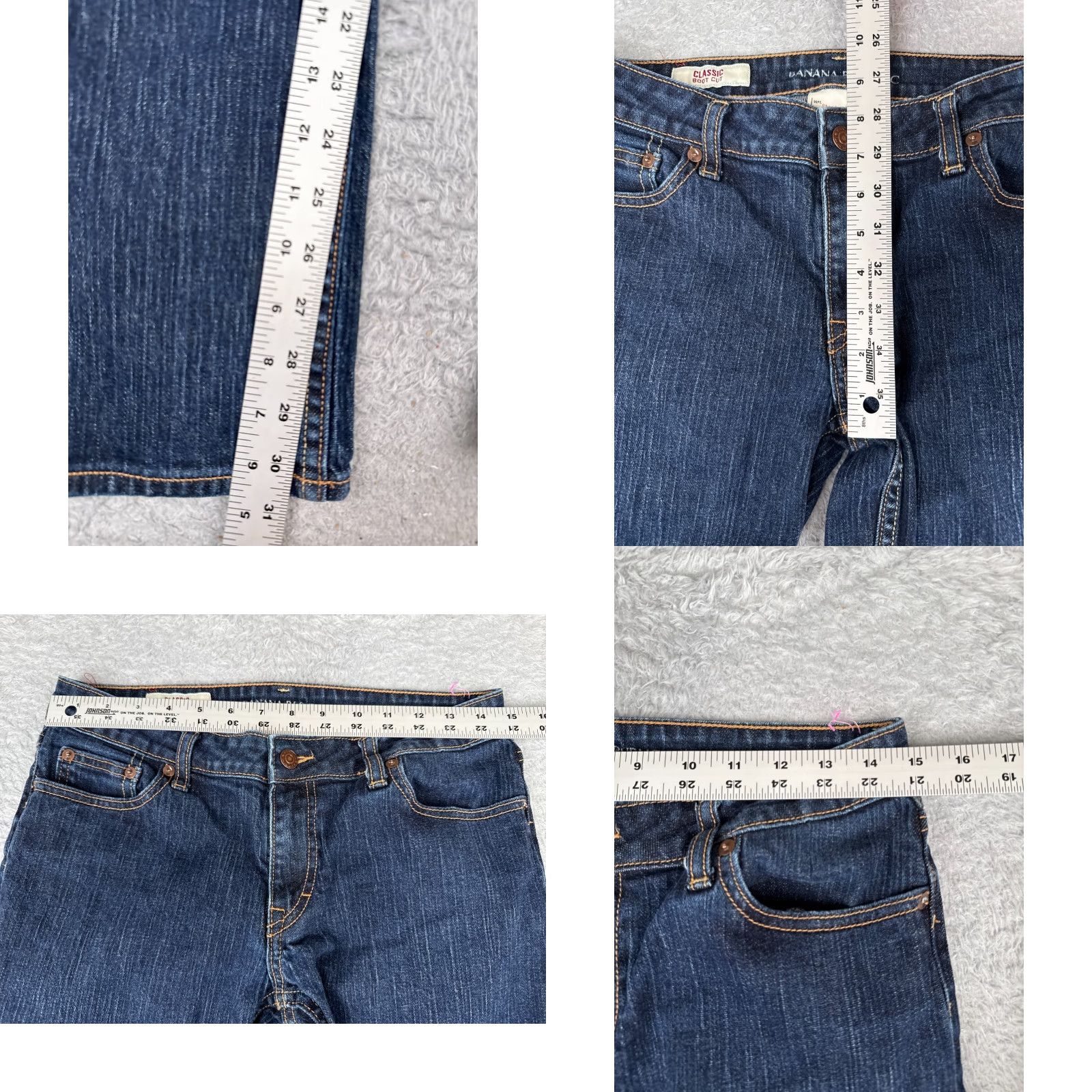 Banana Republic VINTAGE Banana Republic Jeans Women 8 Blue Denim Classic Bootcut Dark Cotton Low 30x31 Size 30" / US 8 / IT 44 - 8 Thumbnail
