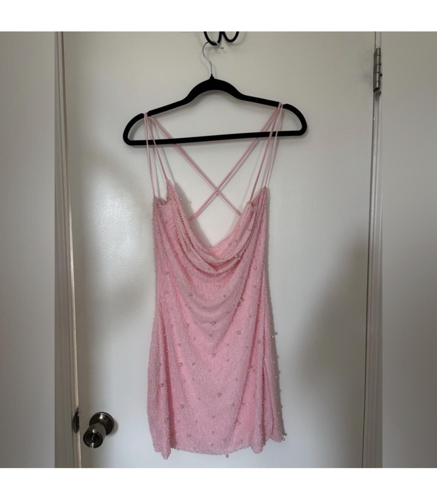 Windsor Smith Windsor prom Pink Beaded & Pearl Mini Dress Size XL / US 12-14 / IT 48-50 - 2 Thumbnail