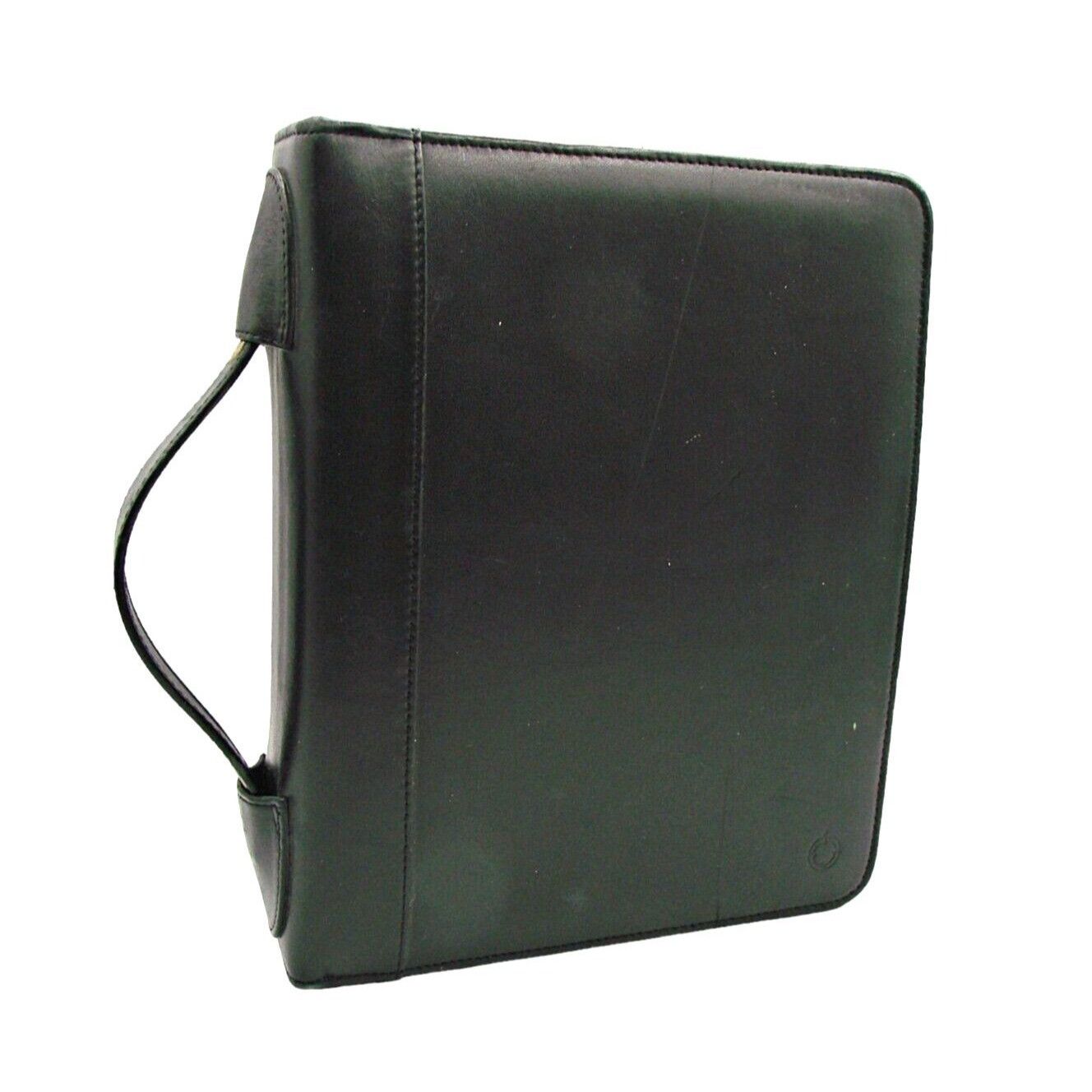 Vintage franklin quest planner organizer handle black leather full z