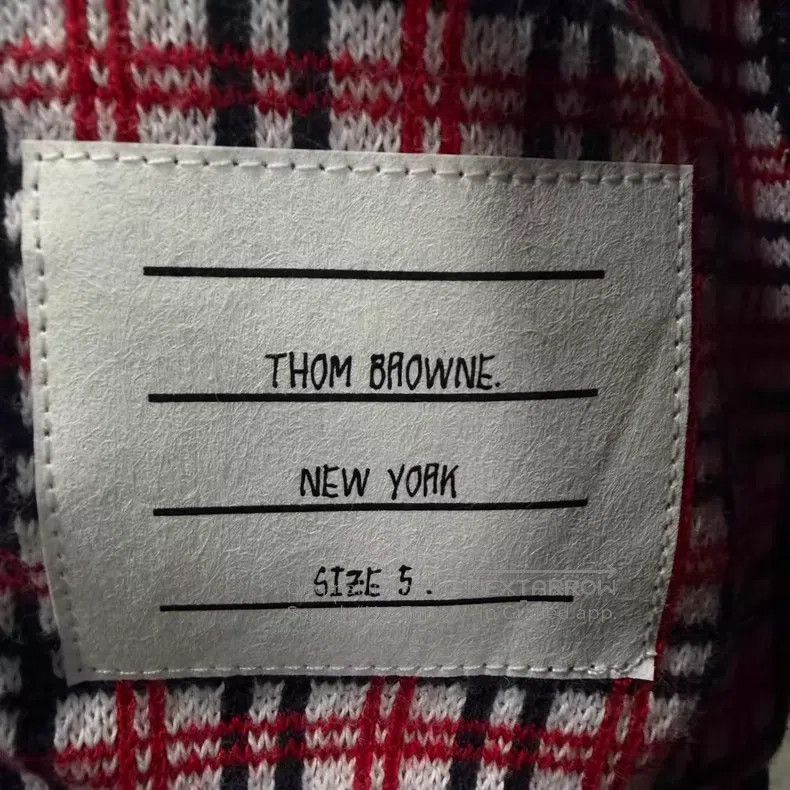 Thom Browne Thom Browne Black four-bar red plaid knit sweater Size US XXL / EU 58 / 5 - 4 Thumbnail