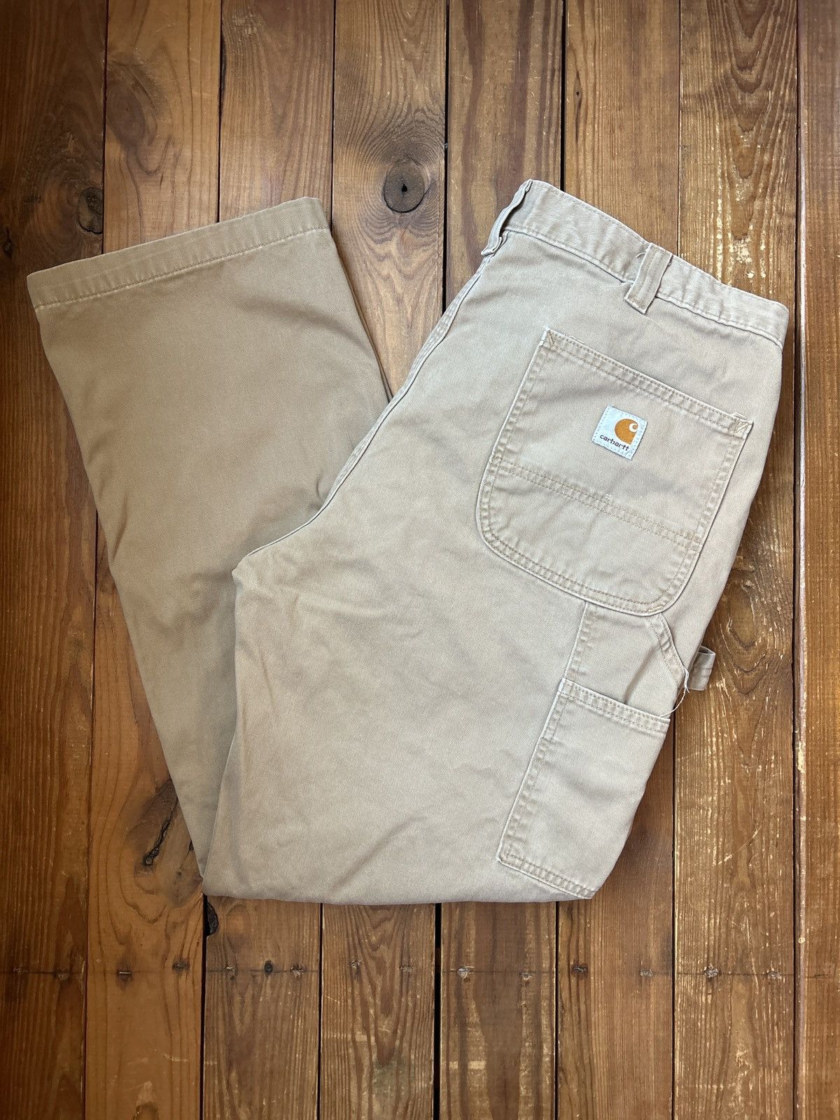 Carhartt × Vintage Vintage Carhartt Tan Carpenter Work Pants Size US 38 / EU 54 - 1 Thumbnail