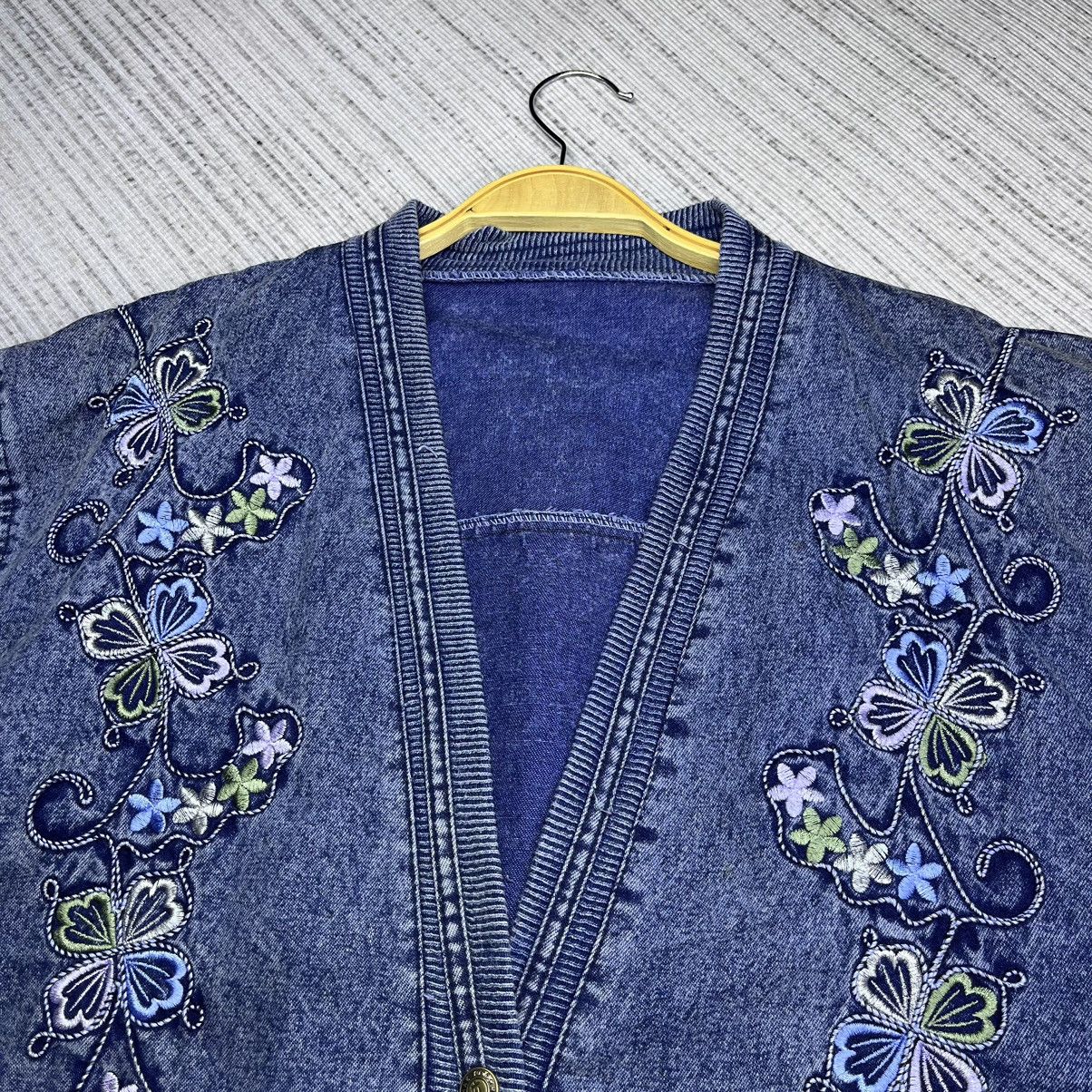 If Six Was Nine Japanese Brand Jean Danime Jacket Embroidery Floral Design Size US L / EU 52-54 / 3 - 5 Thumbnail