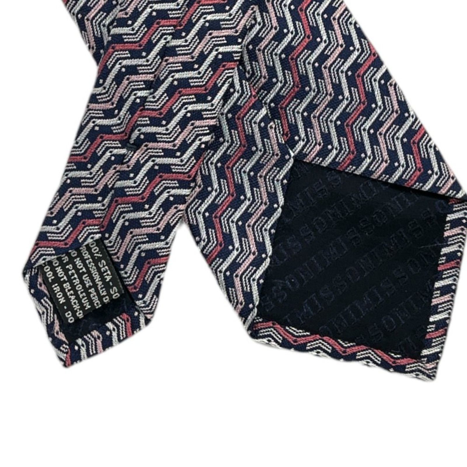 Missoni Missoni Men's 100% Silk Tie Diagonal Chevron Stripe Necktie Size ONE SIZE - 4 Thumbnail