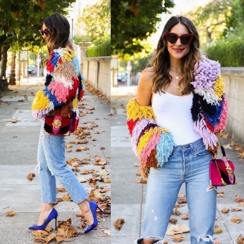 Alice + Olivia Alice + Olivia Fawn Multicolor Fringe Jacket rainbow size XS Size XS / US 0-2 / IT 36-38 - 4 Thumbnail