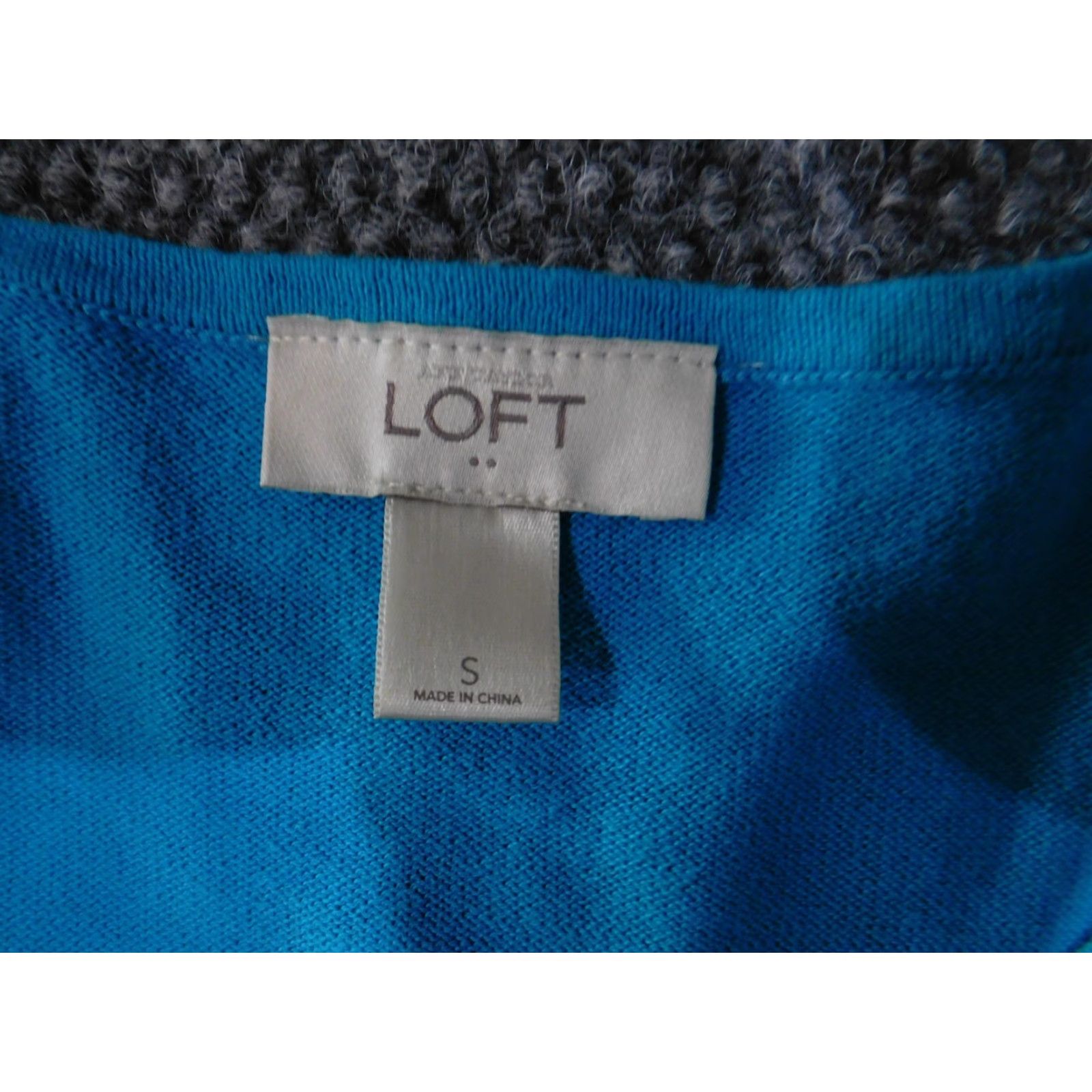 Loft LOFT Sweater Womens Small Blue Scoop Neck Pullover 100% Cotton Button Cuff Knit Size S / US 4 / IT 40 - 5 Thumbnail