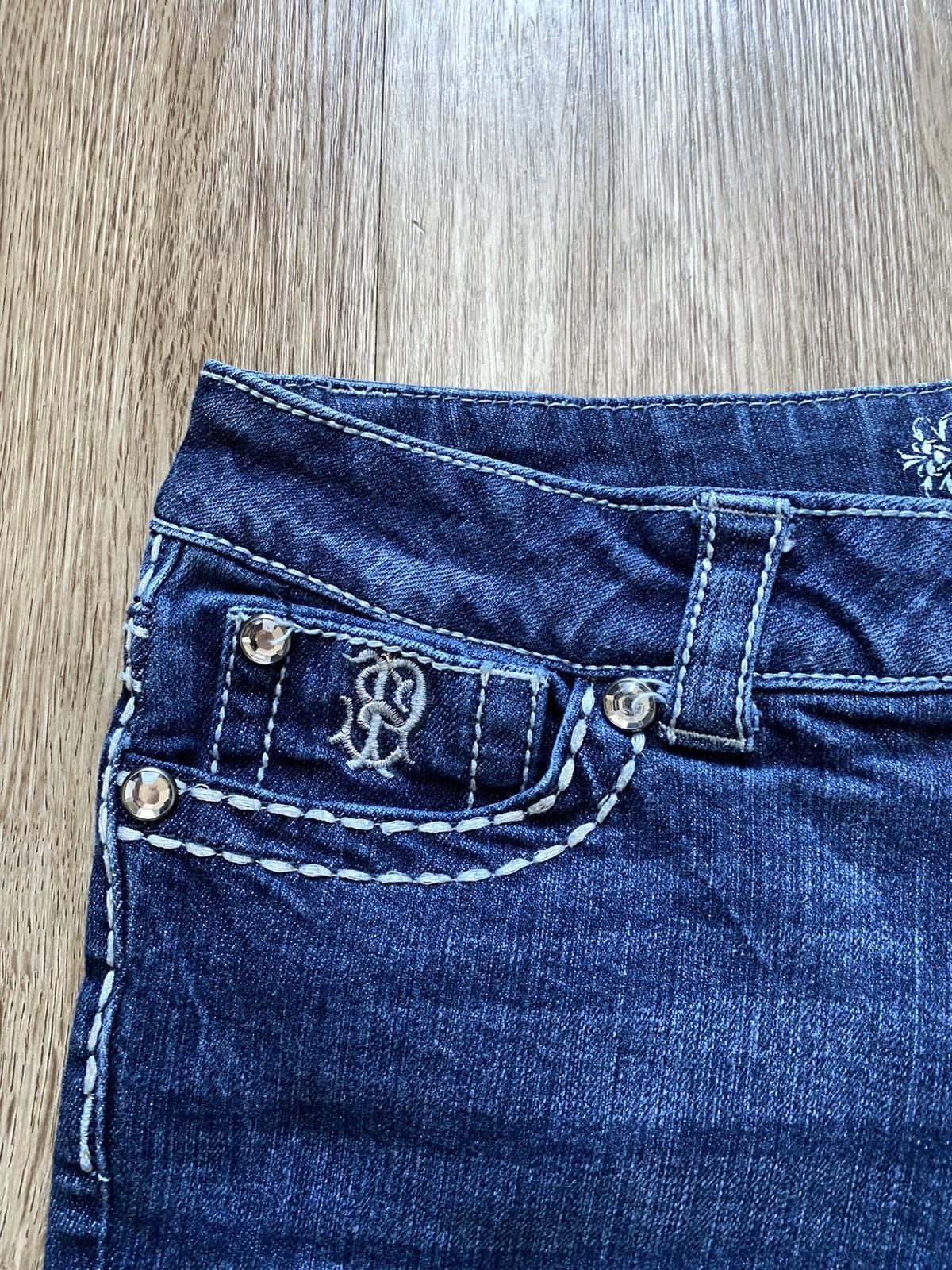 Other Y2K 00s Distressed Dark Denim Shorts Size 30" / US 8 / IT 44 - 4 Thumbnail