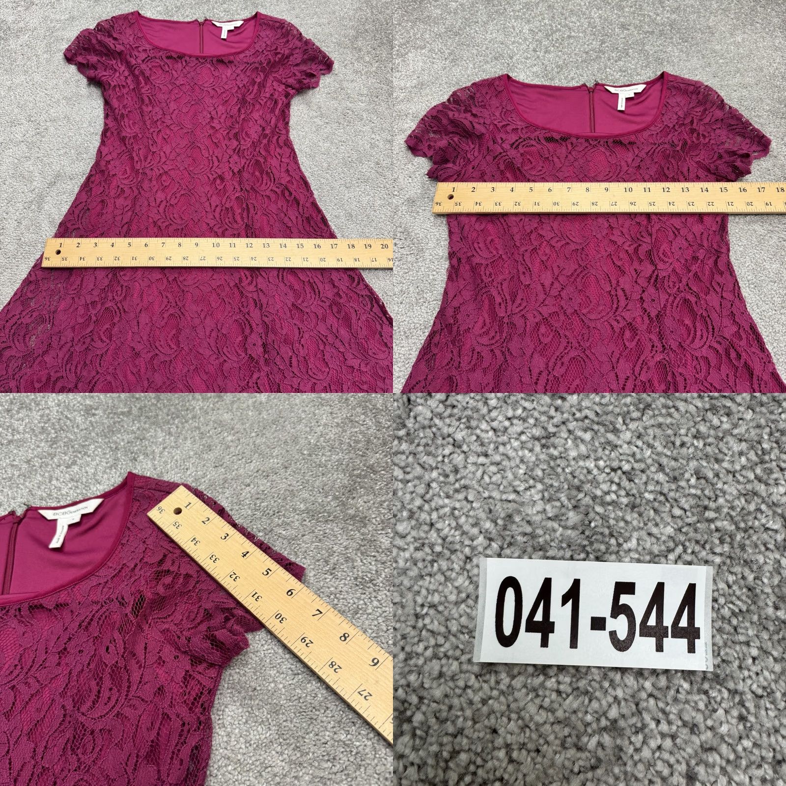 BCBGeneration BCBGeneration Dress Mini A-Line Pink Floral Lace 6 Womens Lined Short Sleeve Size M / US 6-8 / IT 42-44 - 9 Thumbnail